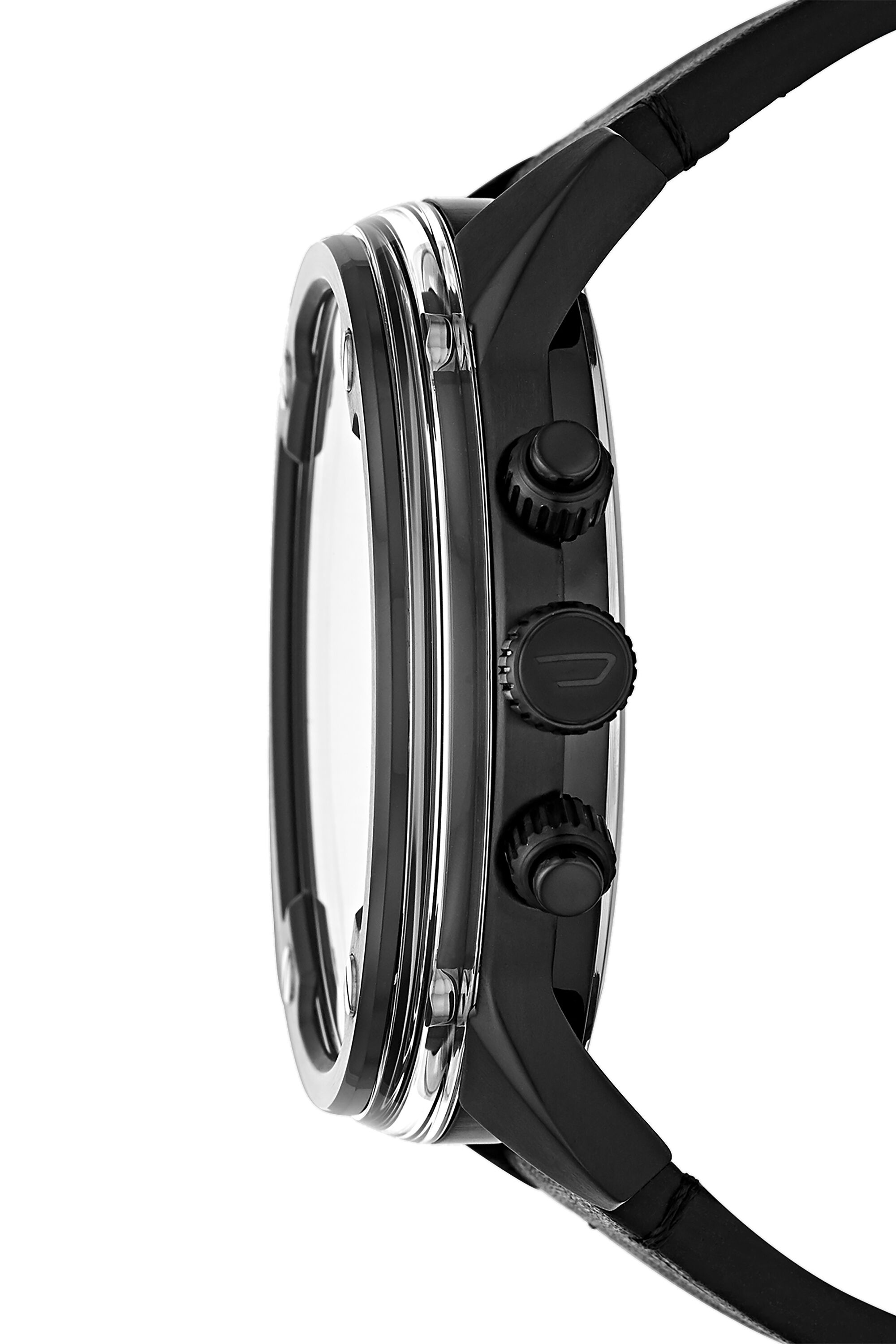Diesel - DZ7425, Male's Boltdown three-hand black leather watch in Black - 3