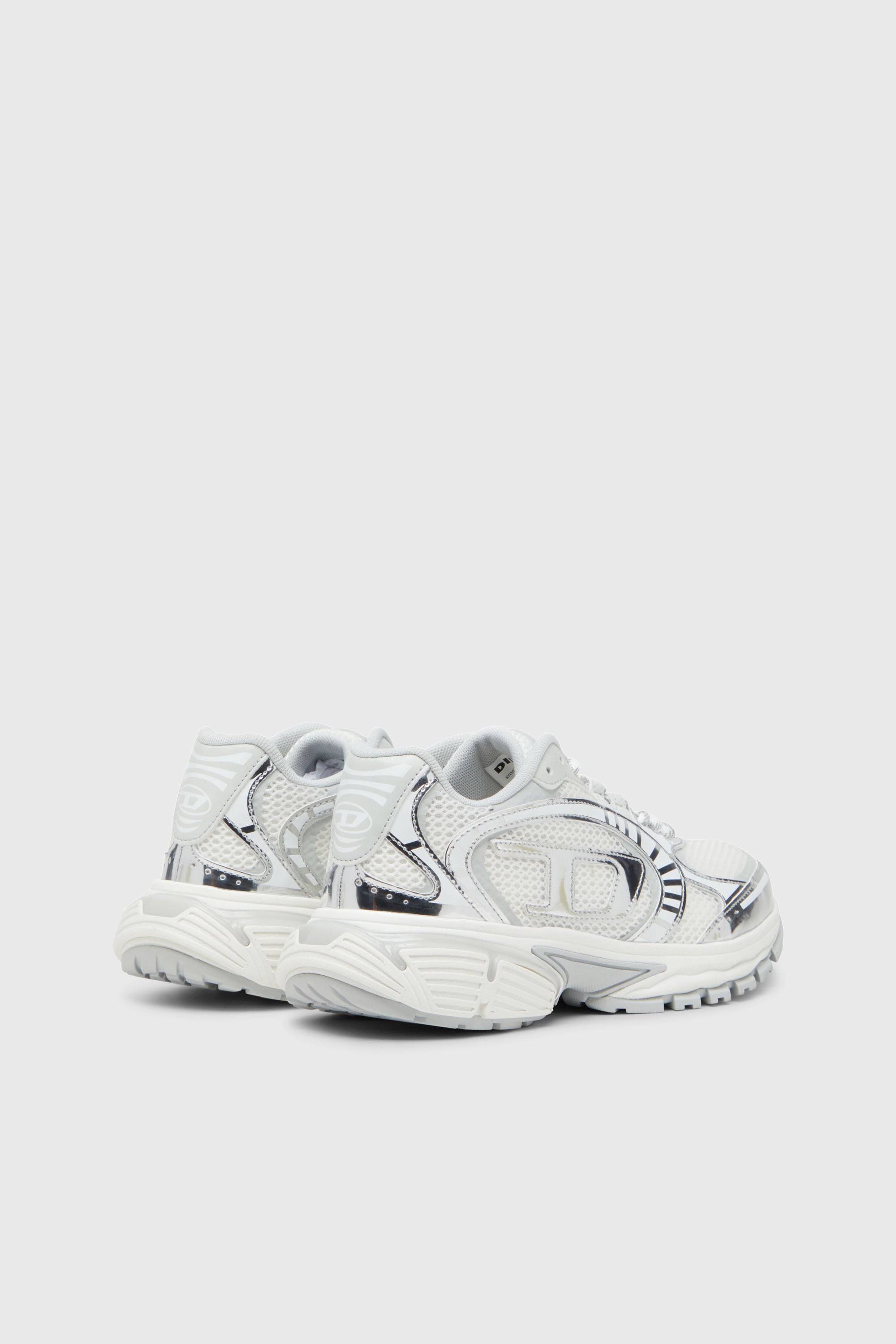 Diesel - S-PRO-V-DENSE LOW W, S-Pro-V-Dense-Zapatillas de malla met&aacute;lica con logotipo Oval D Mujer in Blanco - 3