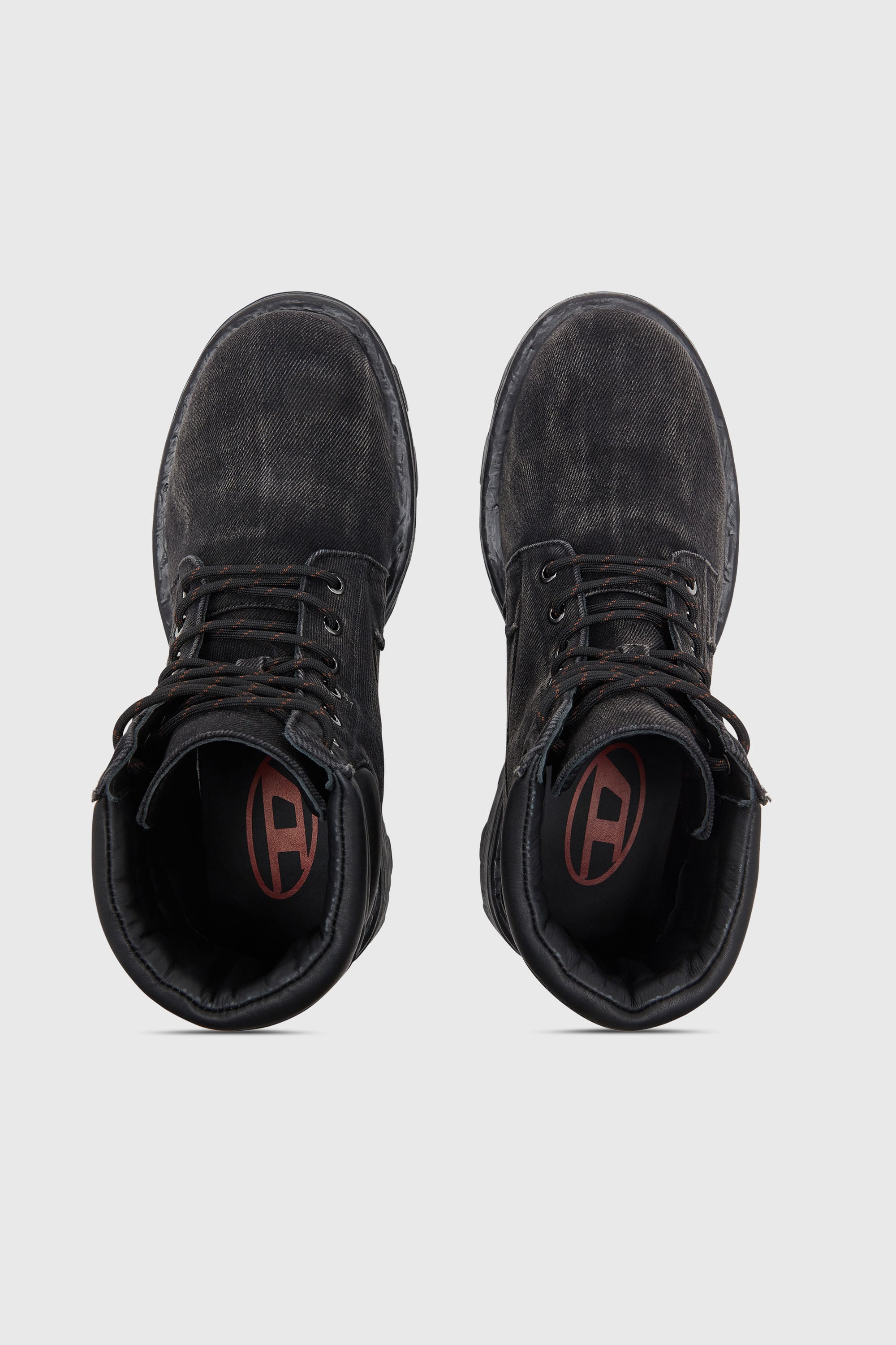 Diesel - D-HAMMER LACE UP, Male's D-Hammer-Combat boots in denim and leather in Black - 4