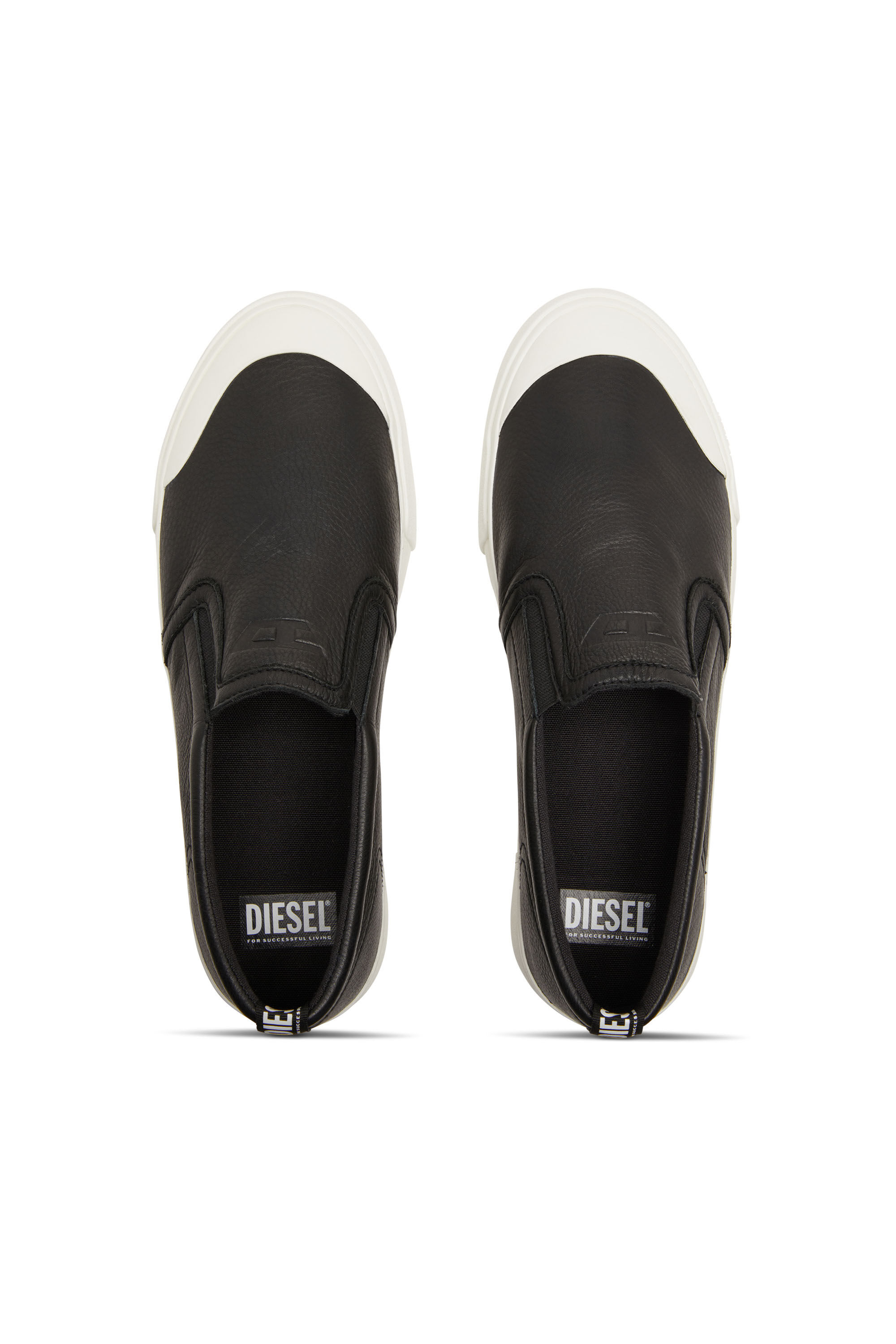 Diesel - S-ATHOS SLIP ON, Male's S-Athos-Slip-on sneakers in plain leather in Black - 4