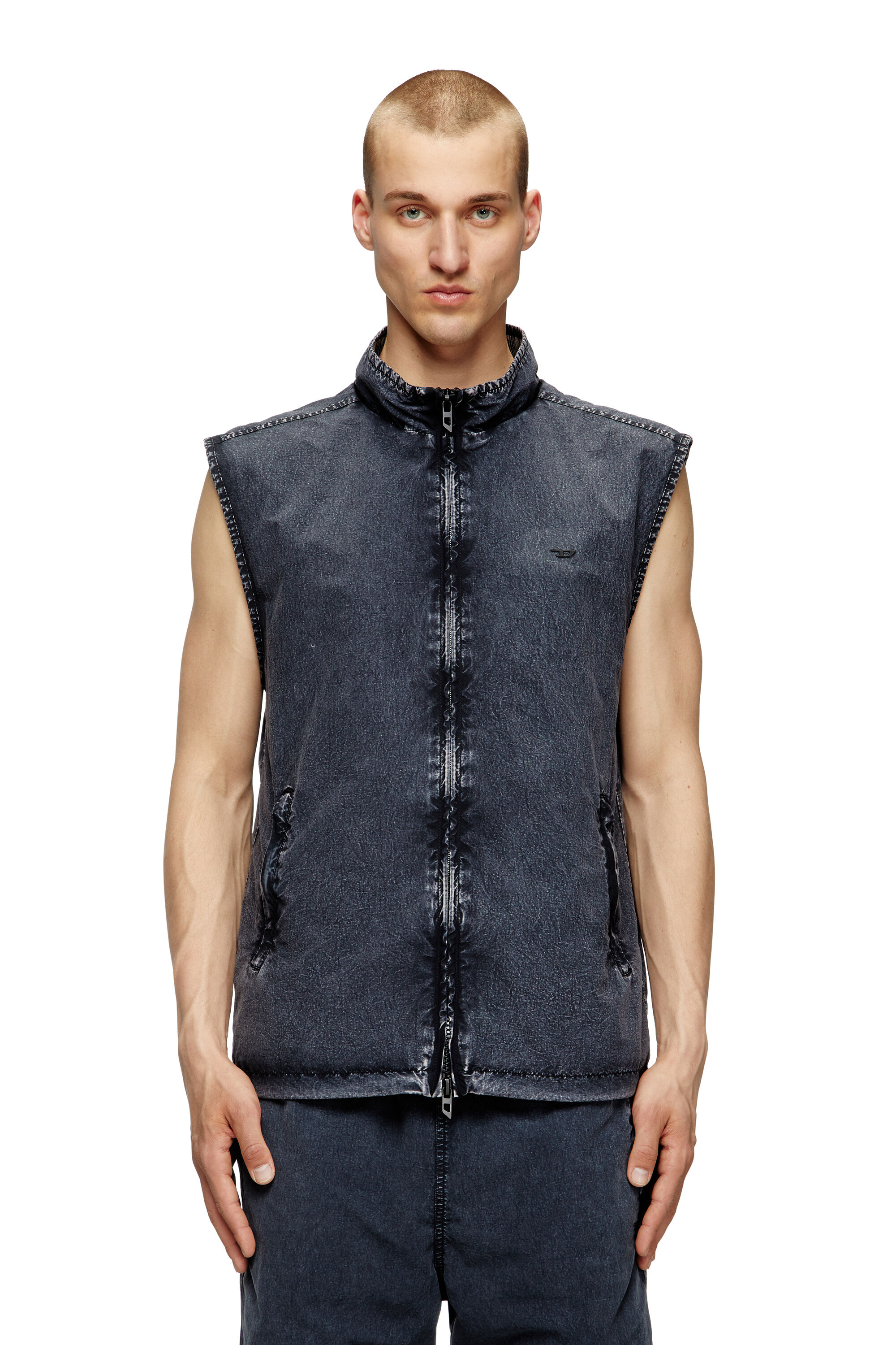 Men's Vest in recycled nylon taslan | Blue | Diesel