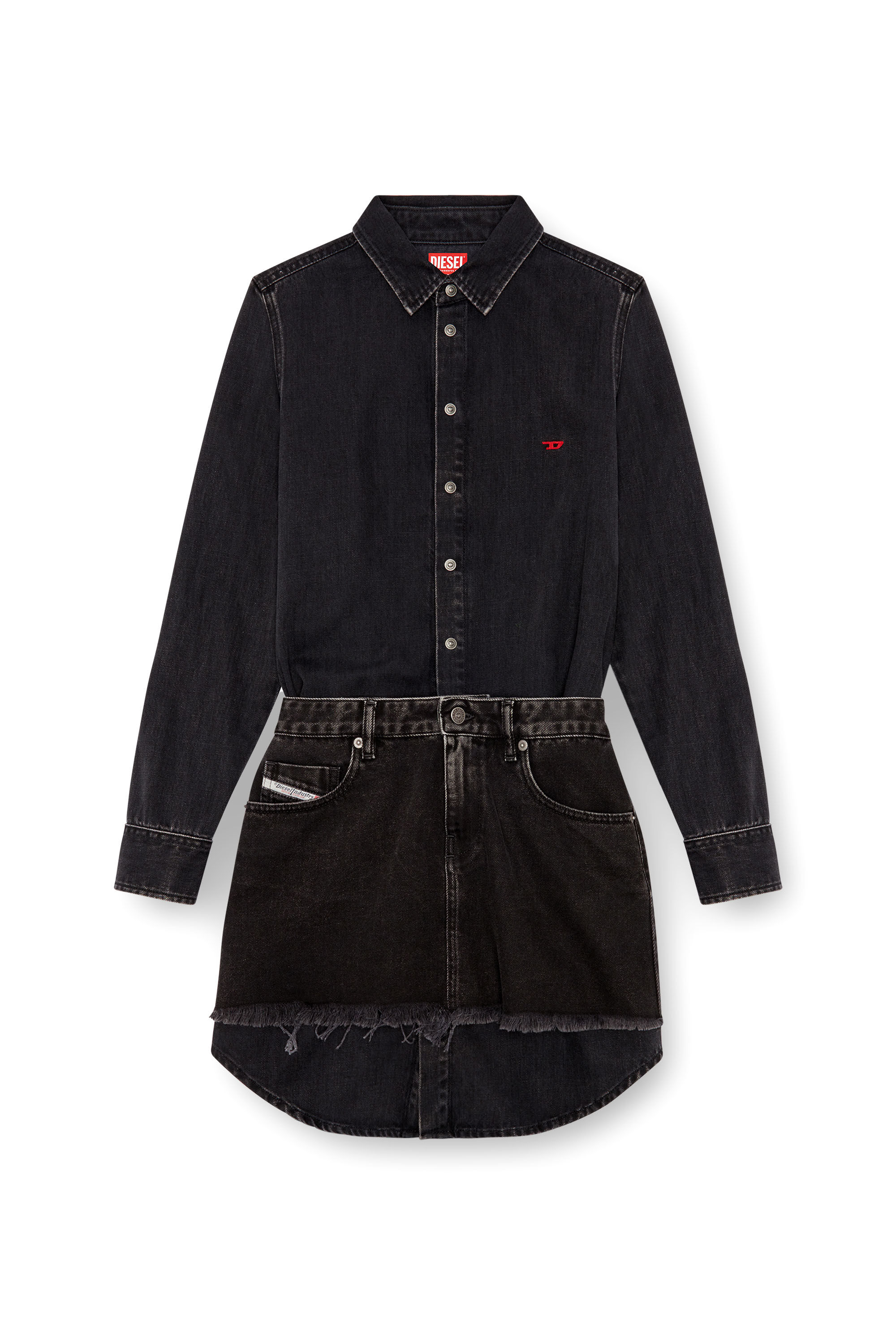 Diesel - DE-DESY-D, Robe en denim avec détail jupe Femme in Noir - 2