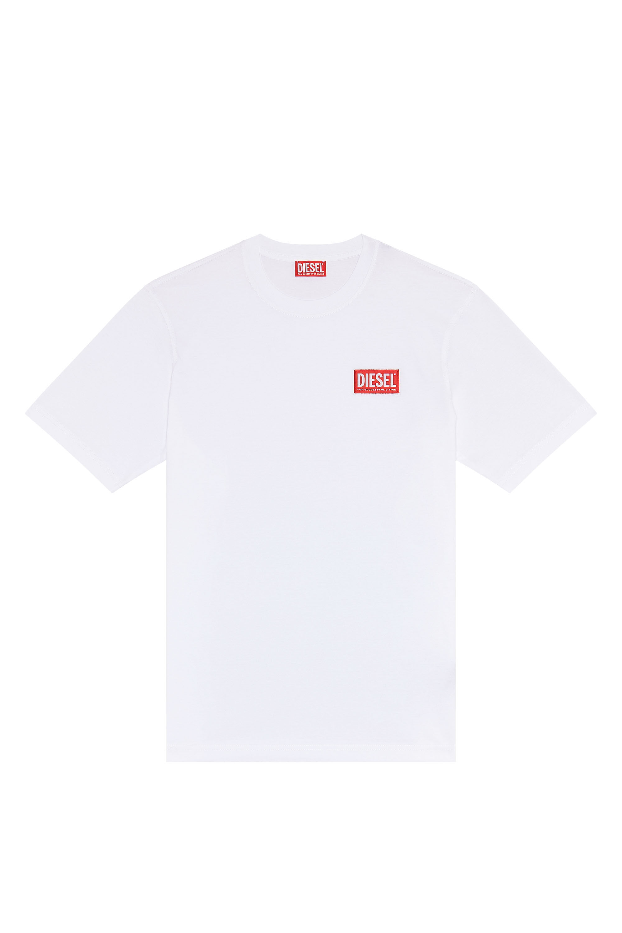 Diesel - T-JUST-NLABEL, Male's T-shirt with logo patch in White - 2