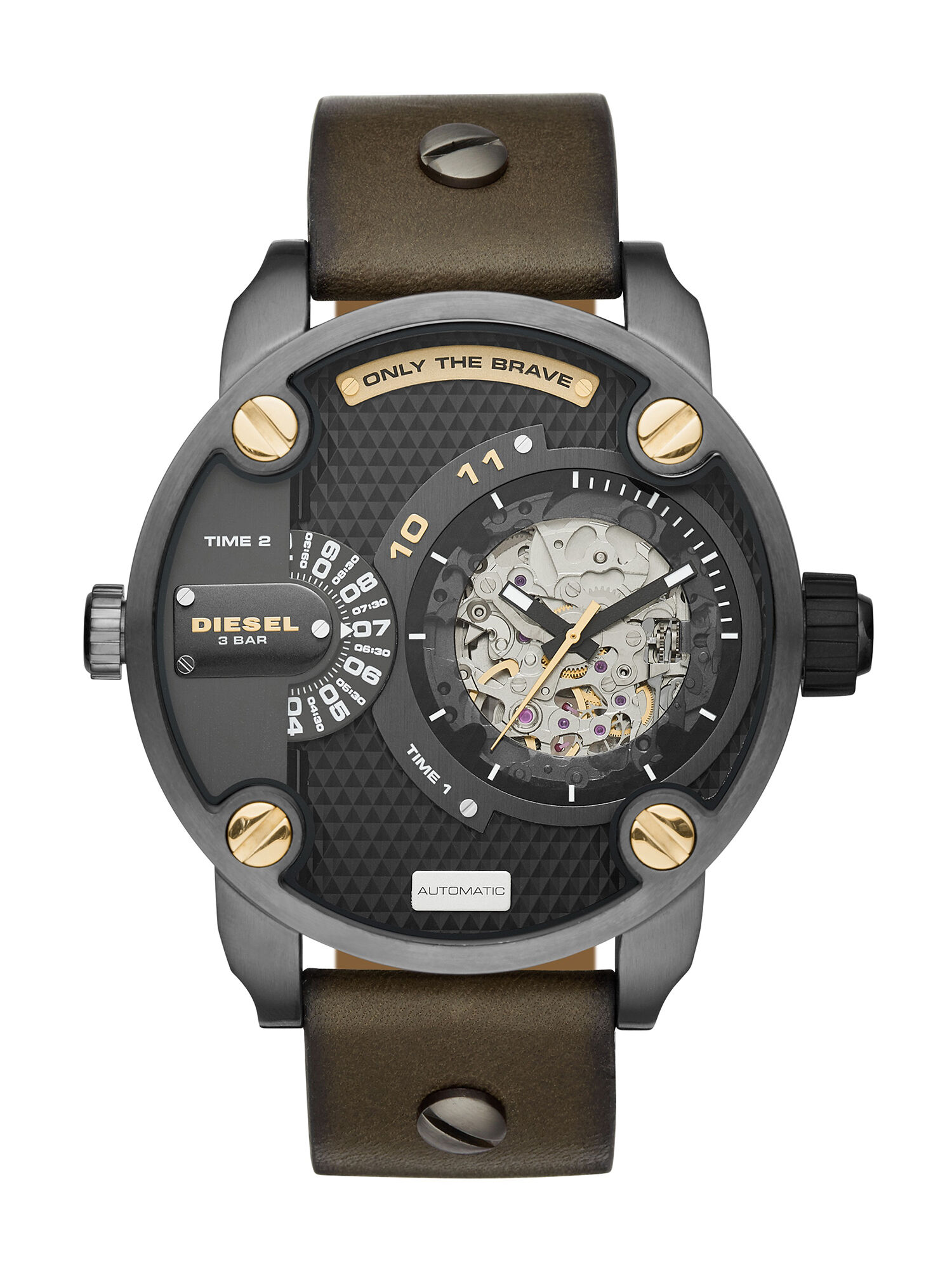 Diesel - DZ7364, Male's Olive watch with gunmetal dial, 51 mm in Dark Brown - 1