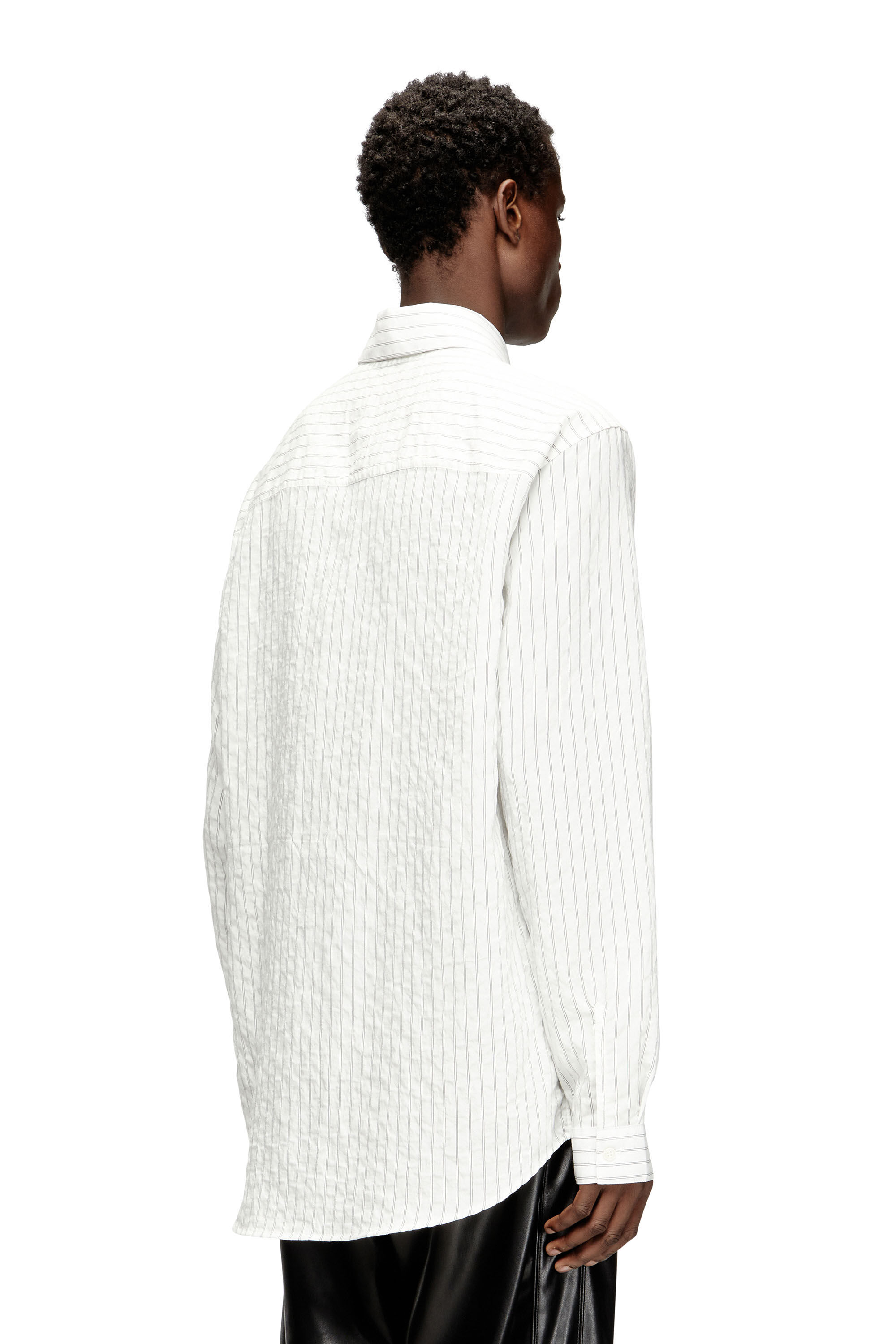 Men's Wool blend shirt with Oval D embroidery | Multicolor | Diesel