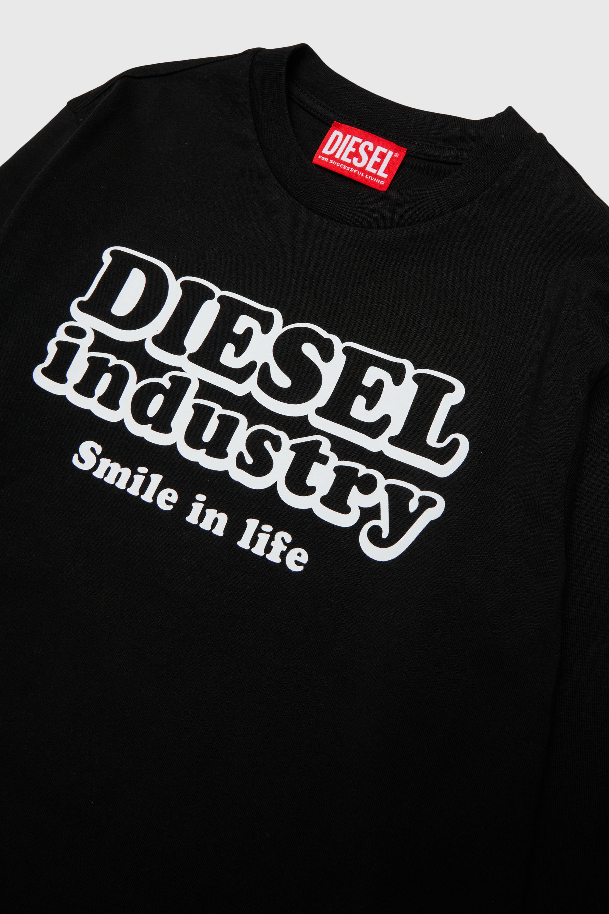 Diesel - TLODIMLS OVER, Man's Long-sleeve T-shirt with Diesel Industry print in Black - 3