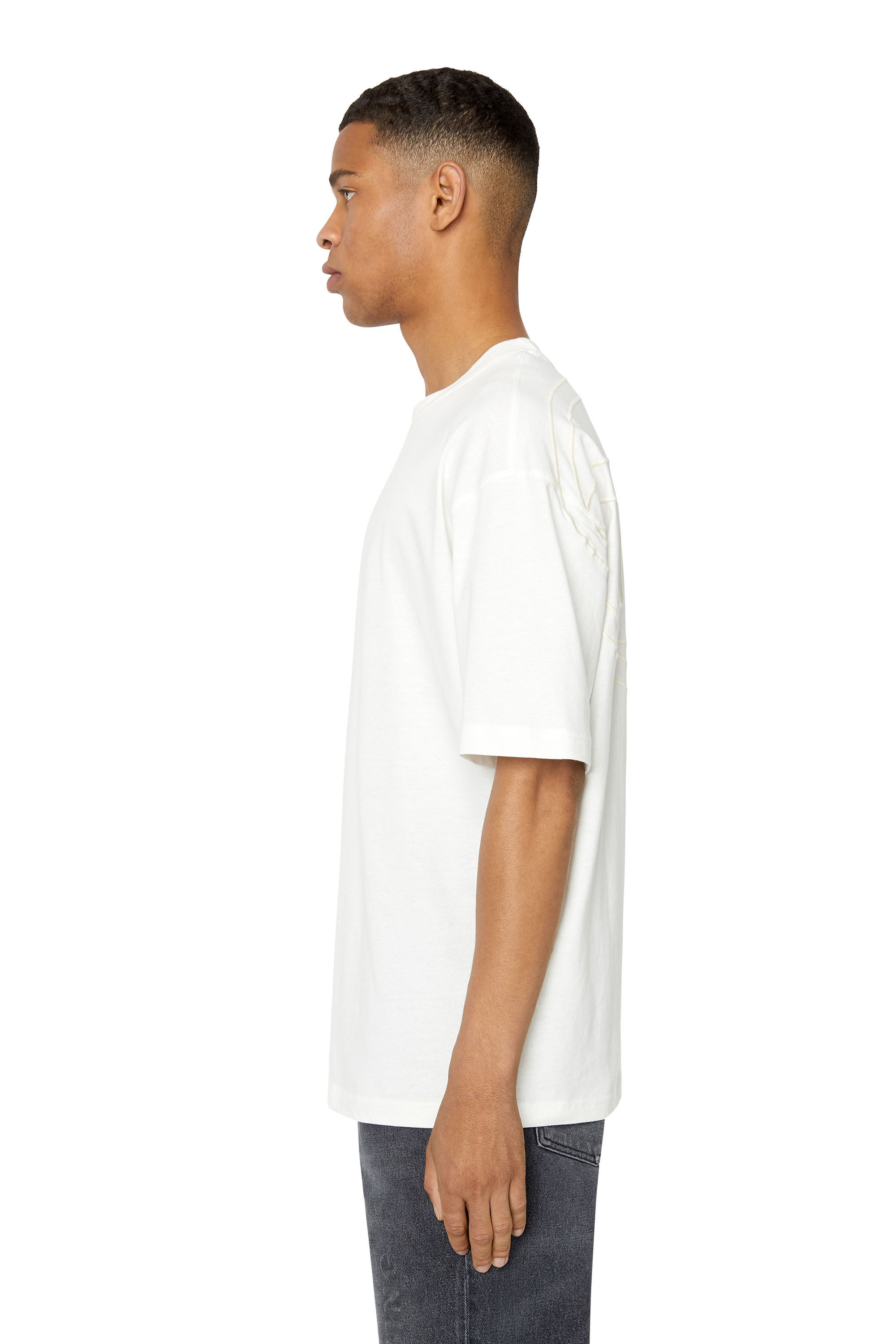 Diesel - T-BOGGY-MEGOVAL, Male's T-shirt with back maxi D logo in White - 6