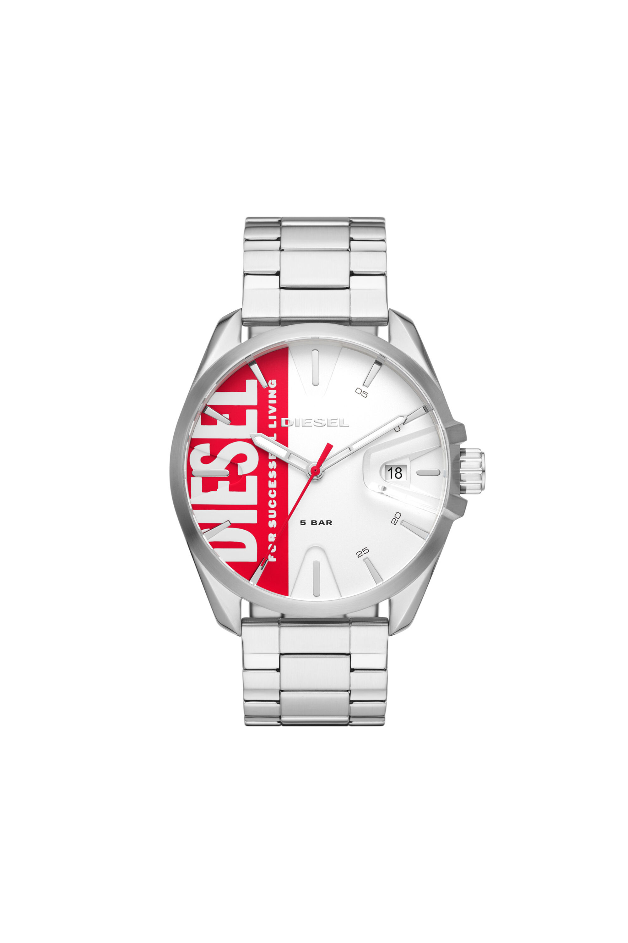 Diesel - DZ1992, Montre MS9 avec mouvement date à trois aiguilles en acier inoxydable Mixte in Gris argenté - 1