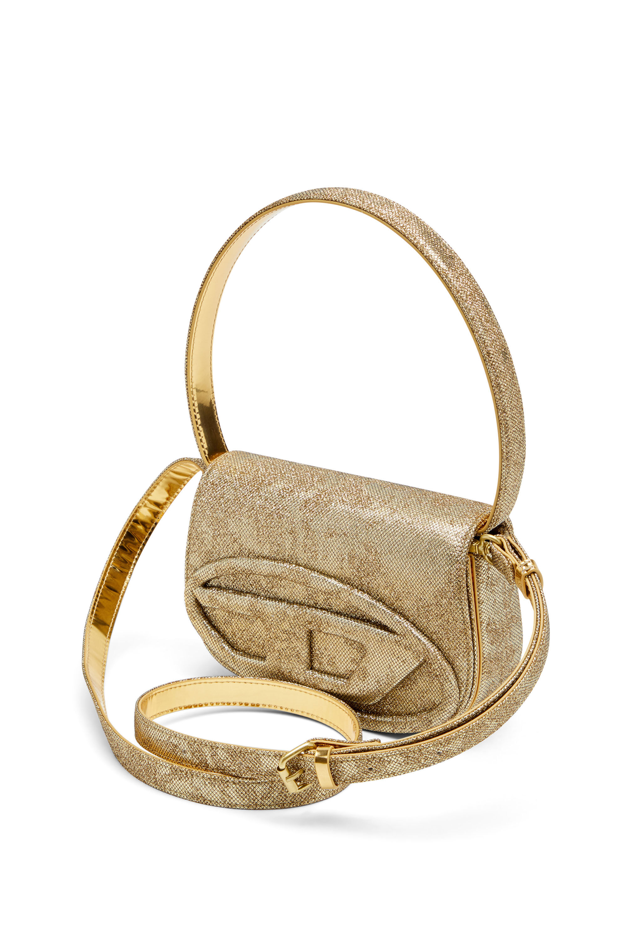 Diesel - 1DR, Female's 1DR-Iconic 1DR bag in glitter-camo Lurex in Gold - 5