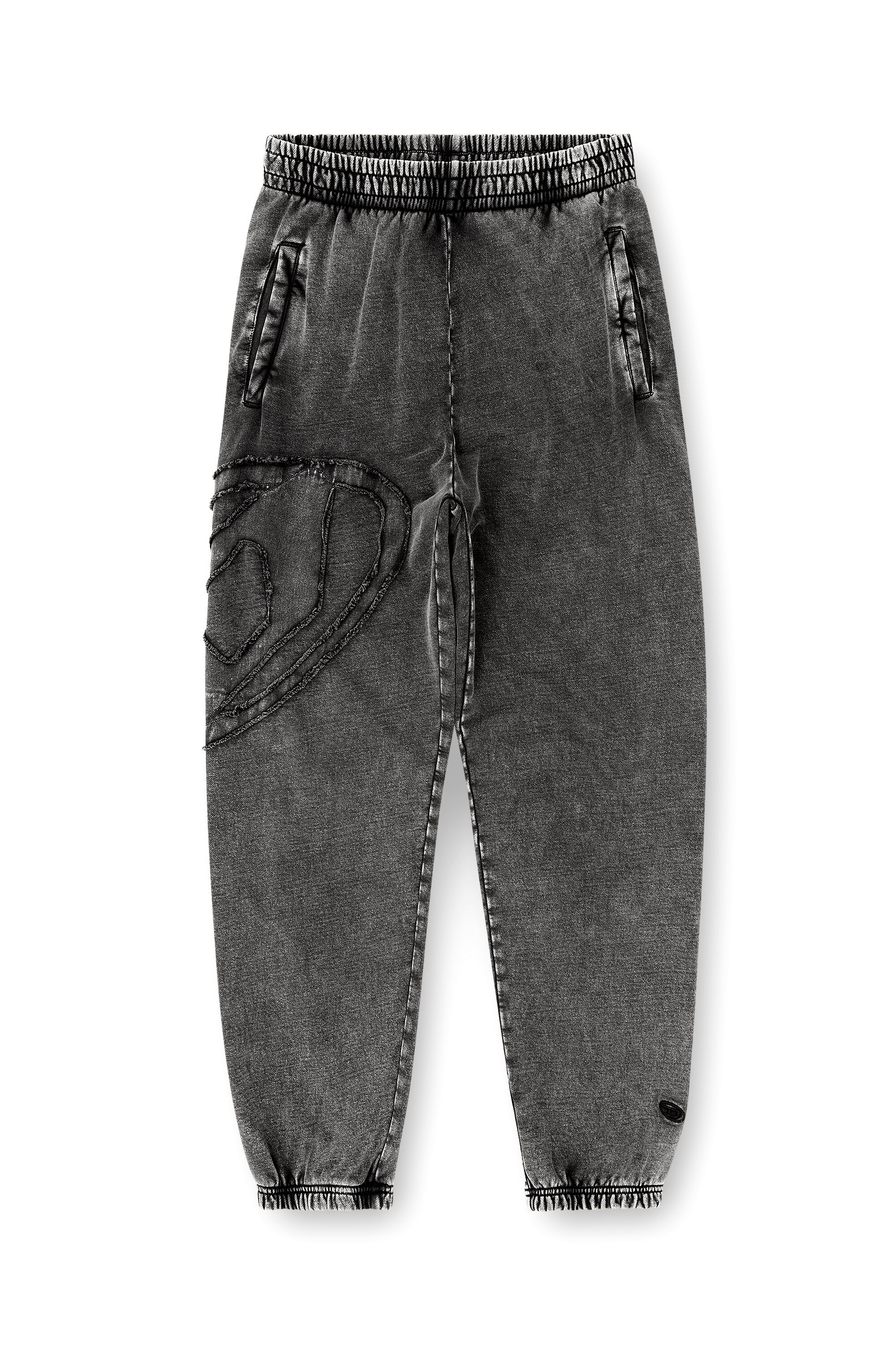 ^*^様 DIESEL chemical washed jogger pants Men's Organic cotton sweatpants with Oval D patch | Grey | Diesel US