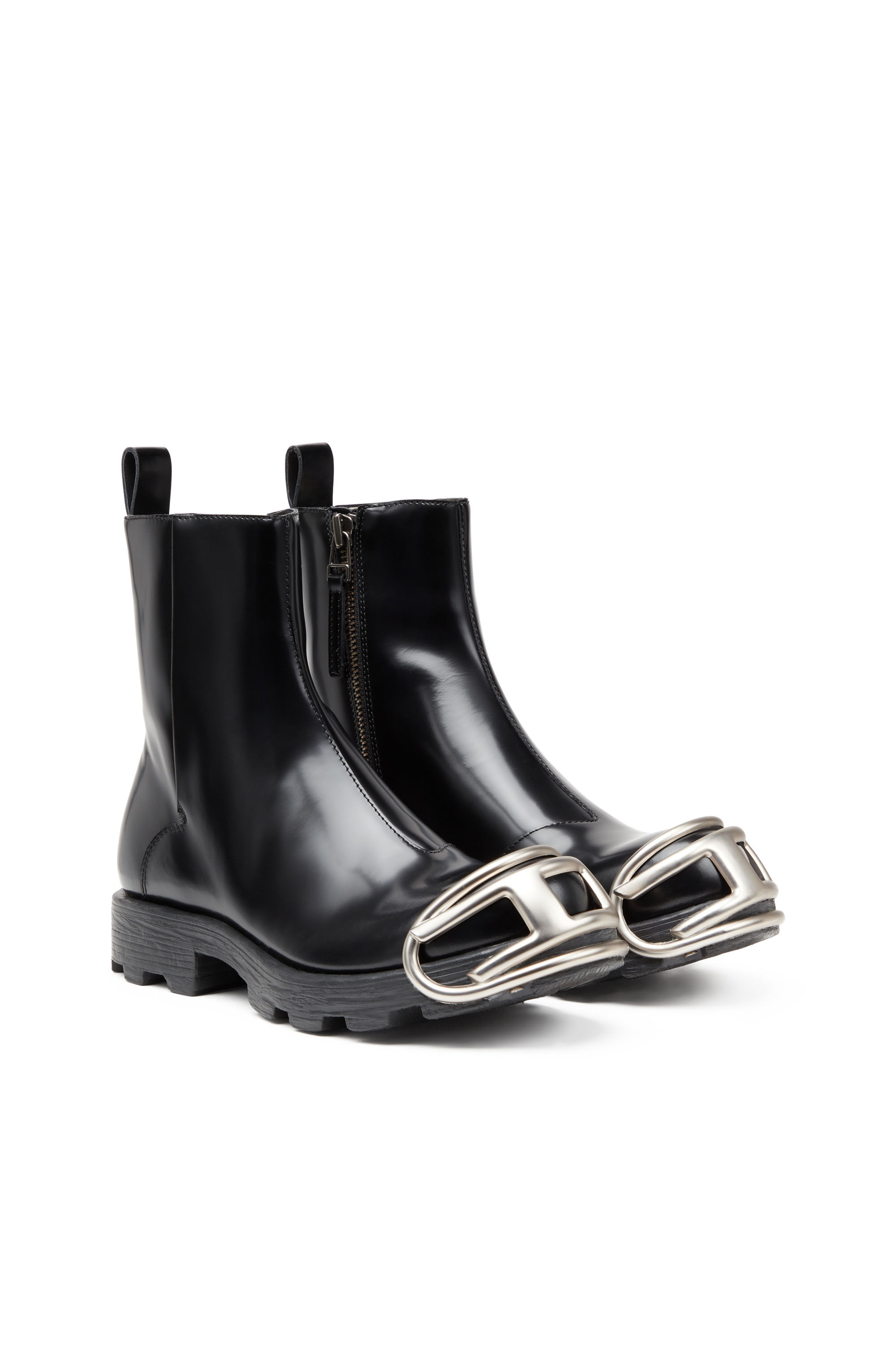 Diesel - D-HAMMER BT ZIP D, Male's D-Hammer-Leather Chelsea boots with Oval D toe caps in Black - 2