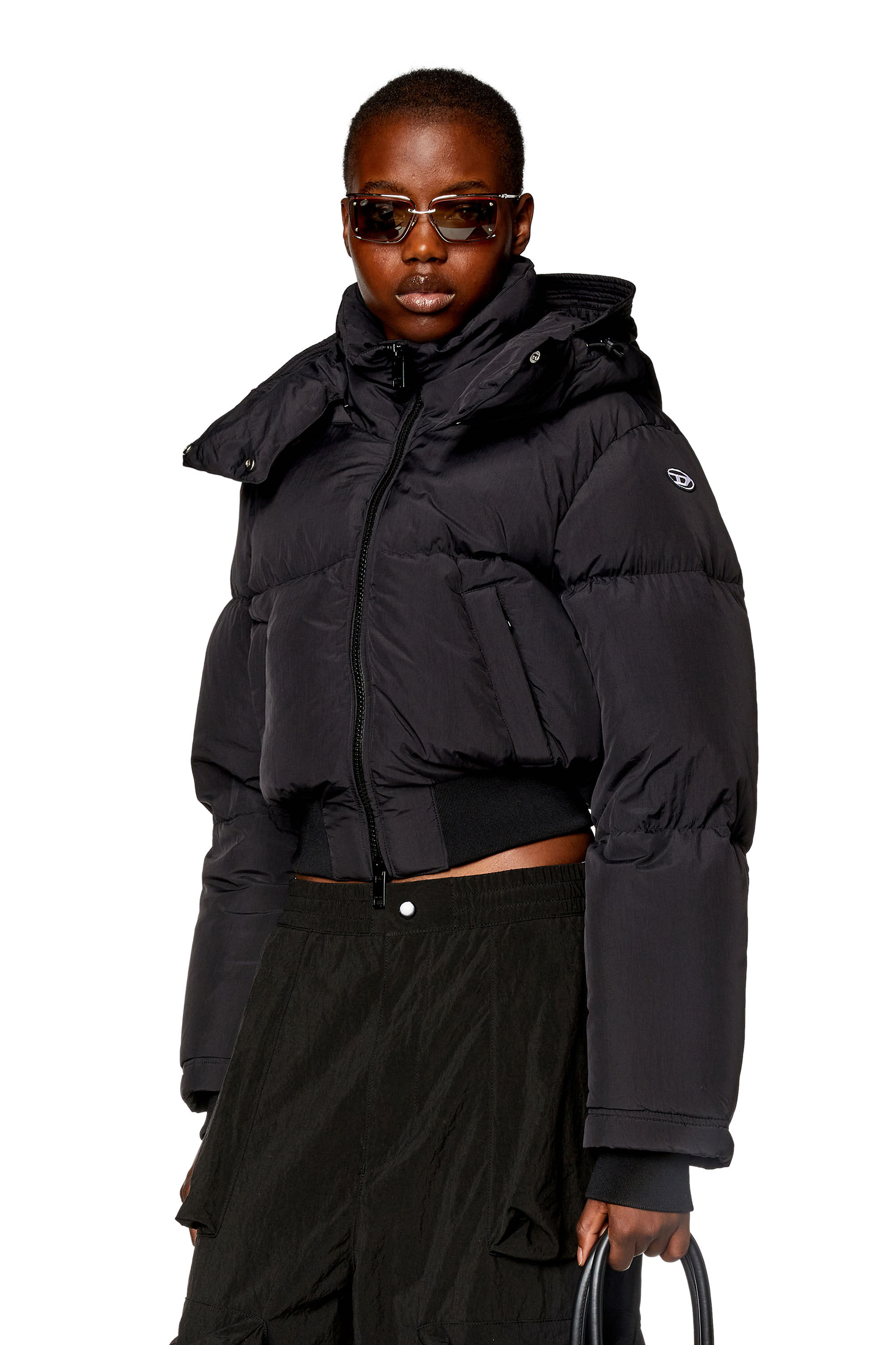 Women's Down jacket in recycled nylon taslan | Black | Diesel