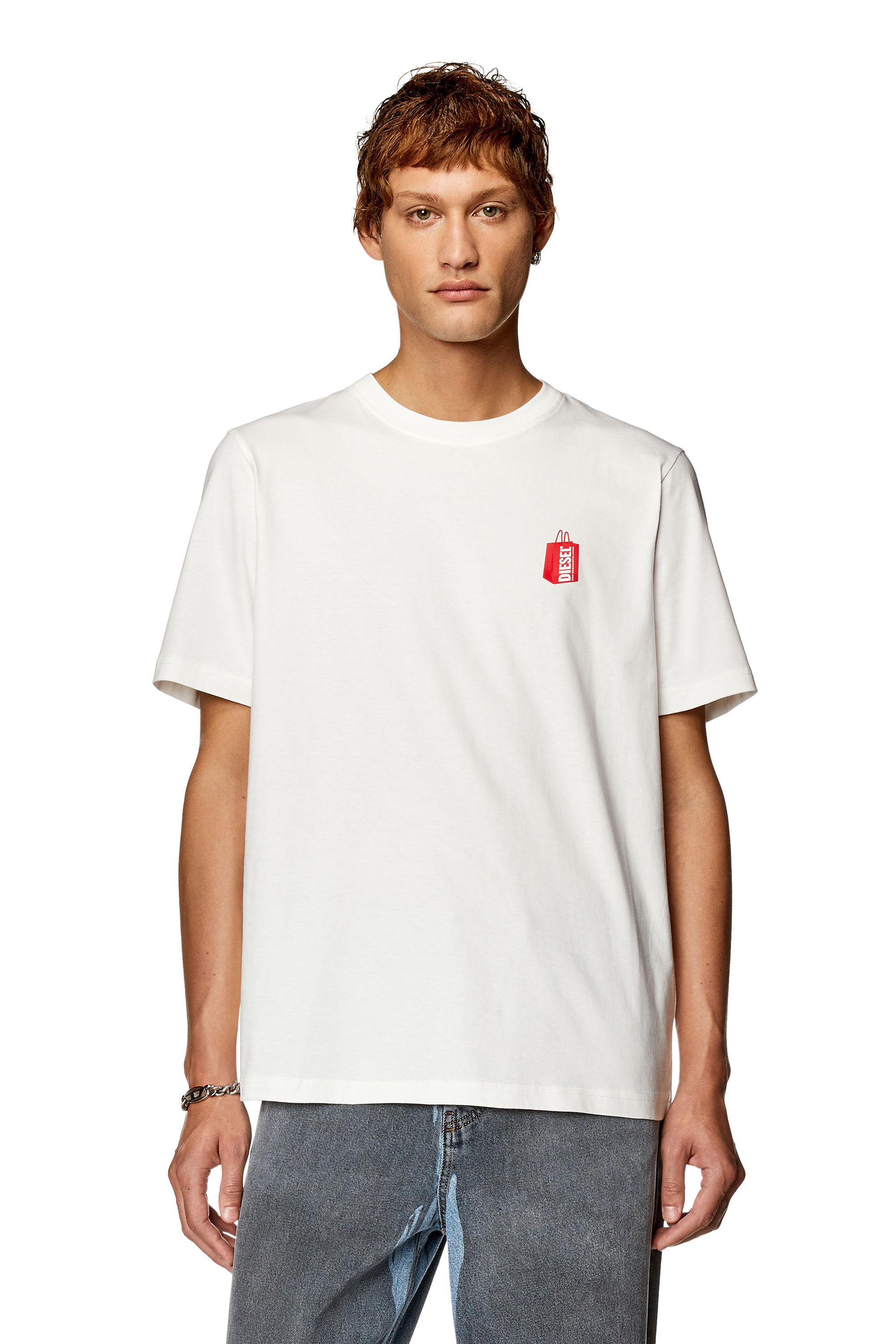 DIESEL T-JUST-N18 ショッパー オーバーシルエット 半袖Tシャツ DIESEL ディーゼル T-JUST-N18 ショッパー プリント オーバー