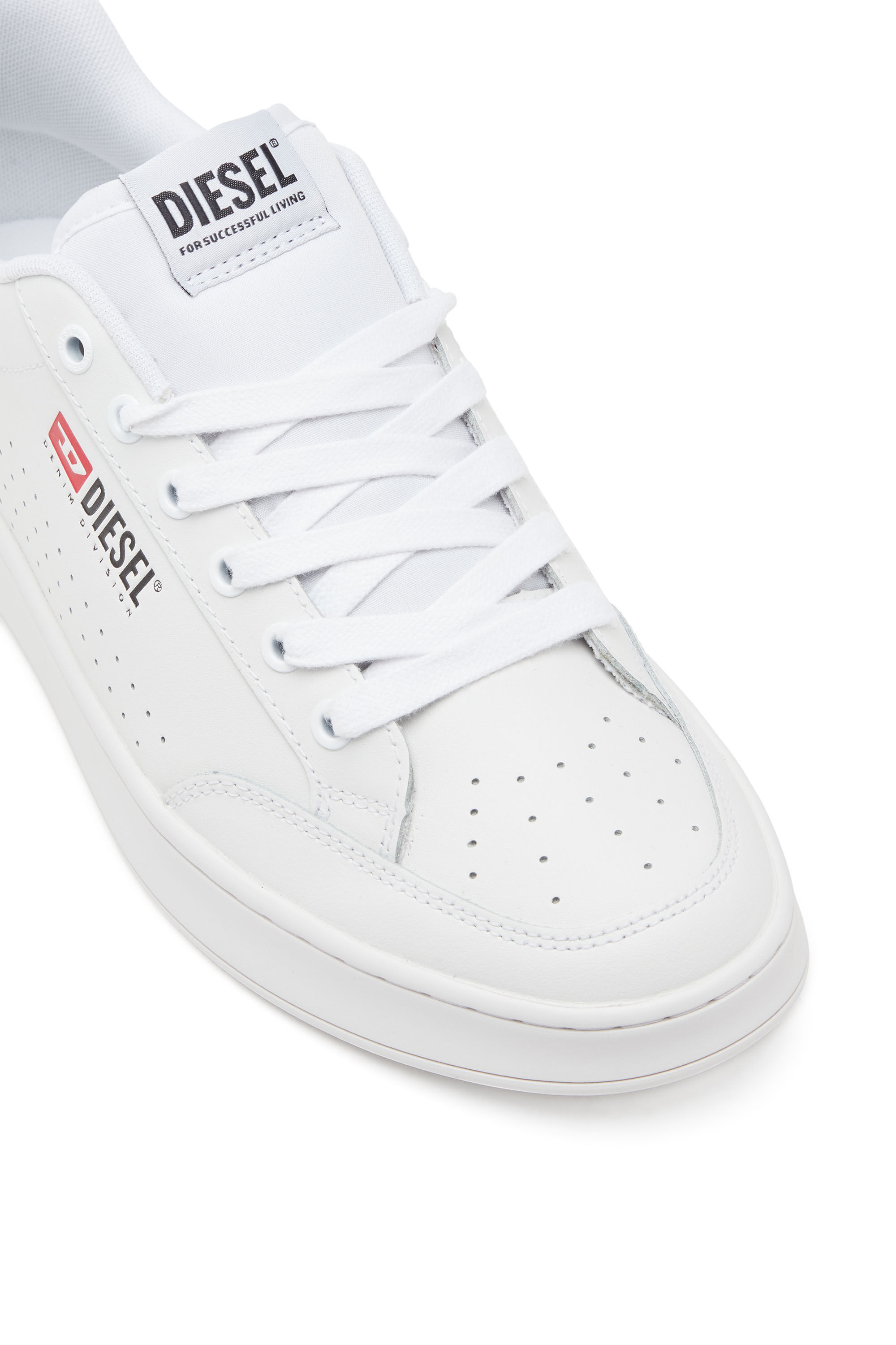 Men's S-Athene-Low-top sneakers in leather and nylon | White | Diesel