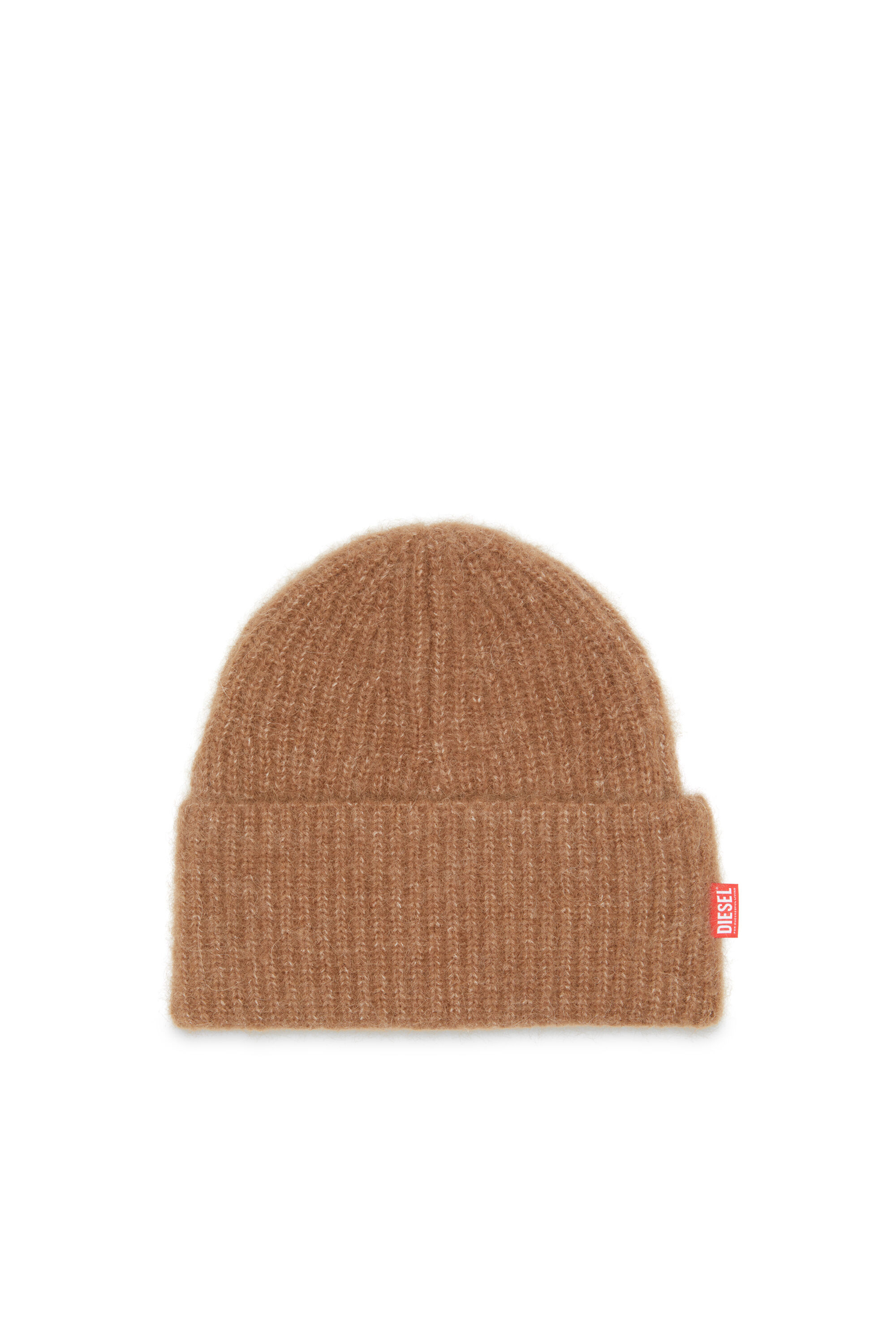 Diesel - K-LOLLO-HAT, Bonnet côtelé en alpaga Mixte in Marron - 1