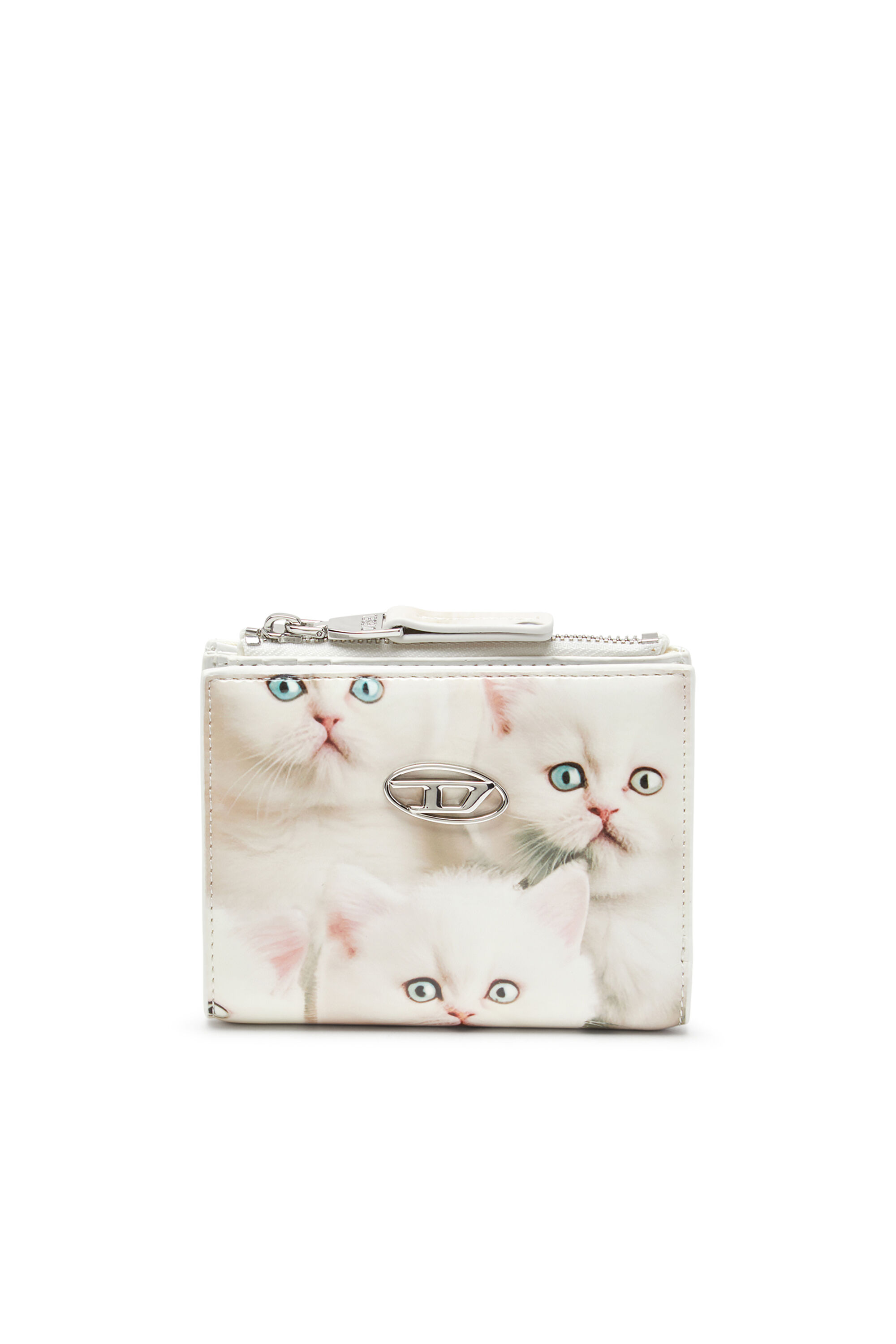 Diesel - PLAY BI-FOLD ZIP II, Female's Small wallet in printed glossy PU in White - 1