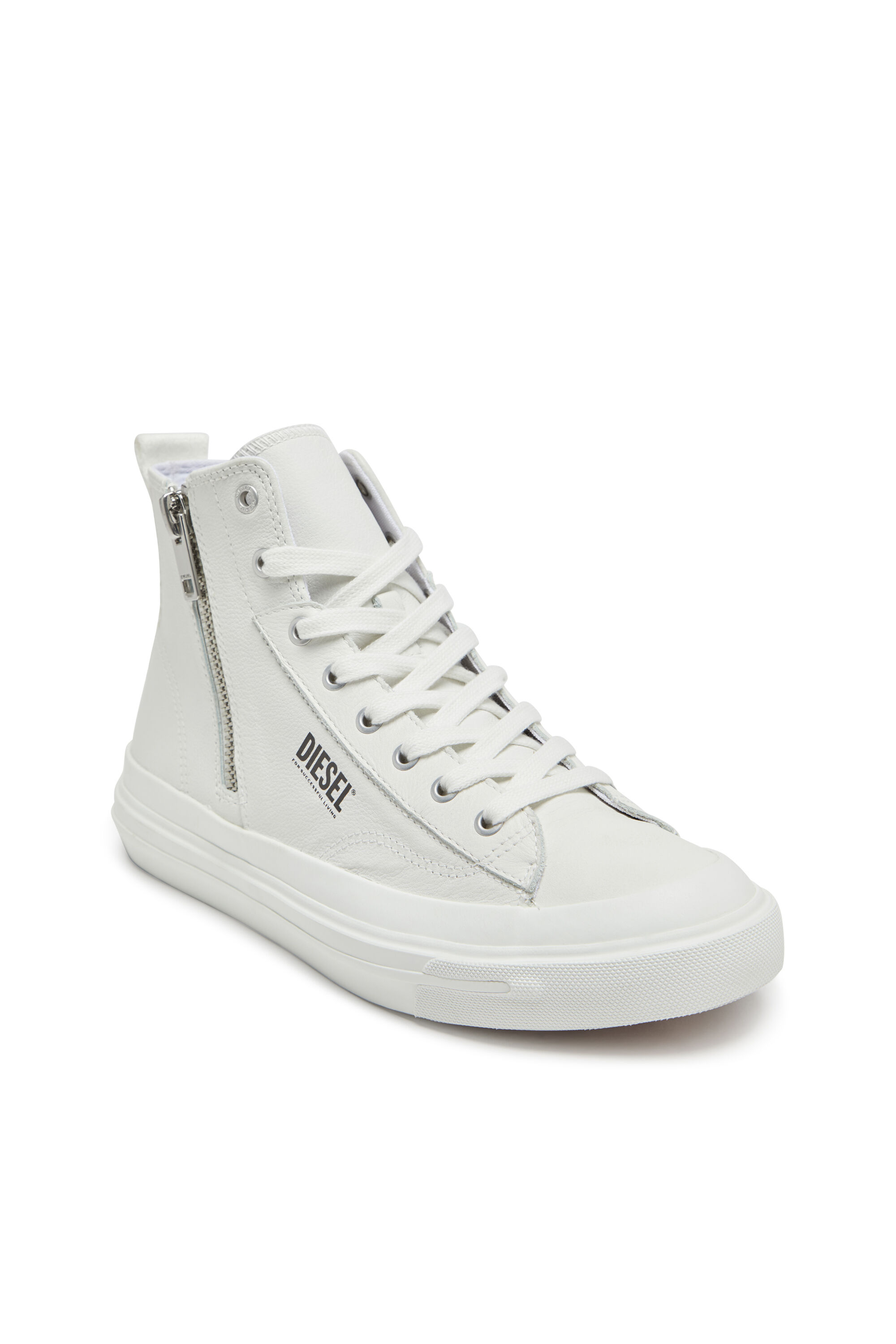 Diesel - S-ATHOS DV MID, Male's S-Athos Dv Mid - High-top sneakers with side zip in White - 6