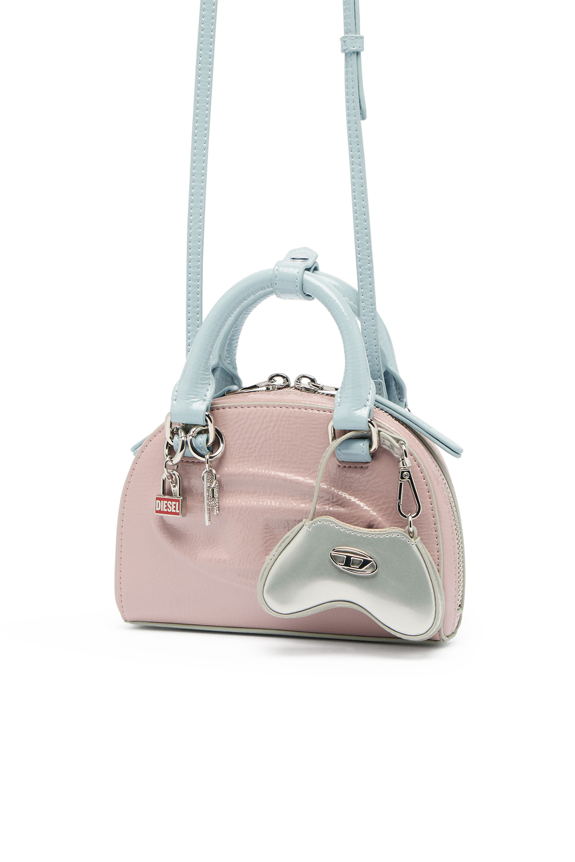 Women's 1DR Dome-Slim bowling bag with naplak effect | Pink | Diesel
