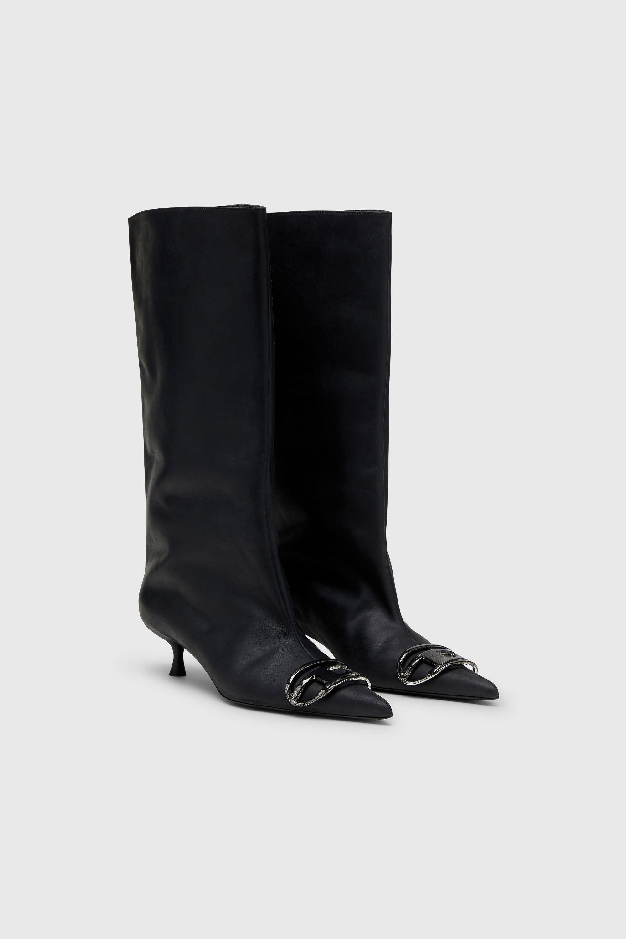 Women's D-Venus-Knee-high boots in oiled leather | Black | Diesel