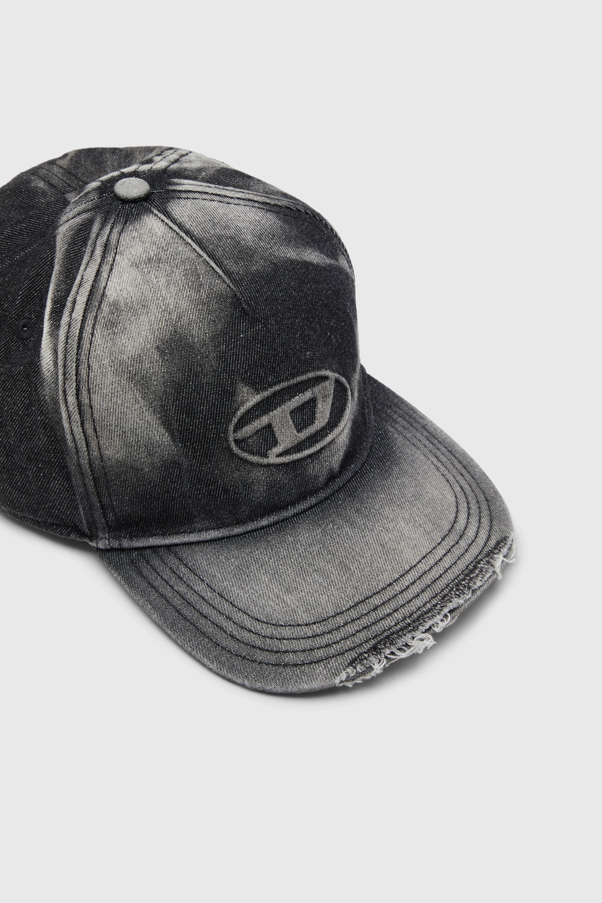 Men's Baseball cap in destroyed denim | Black | Diesel US