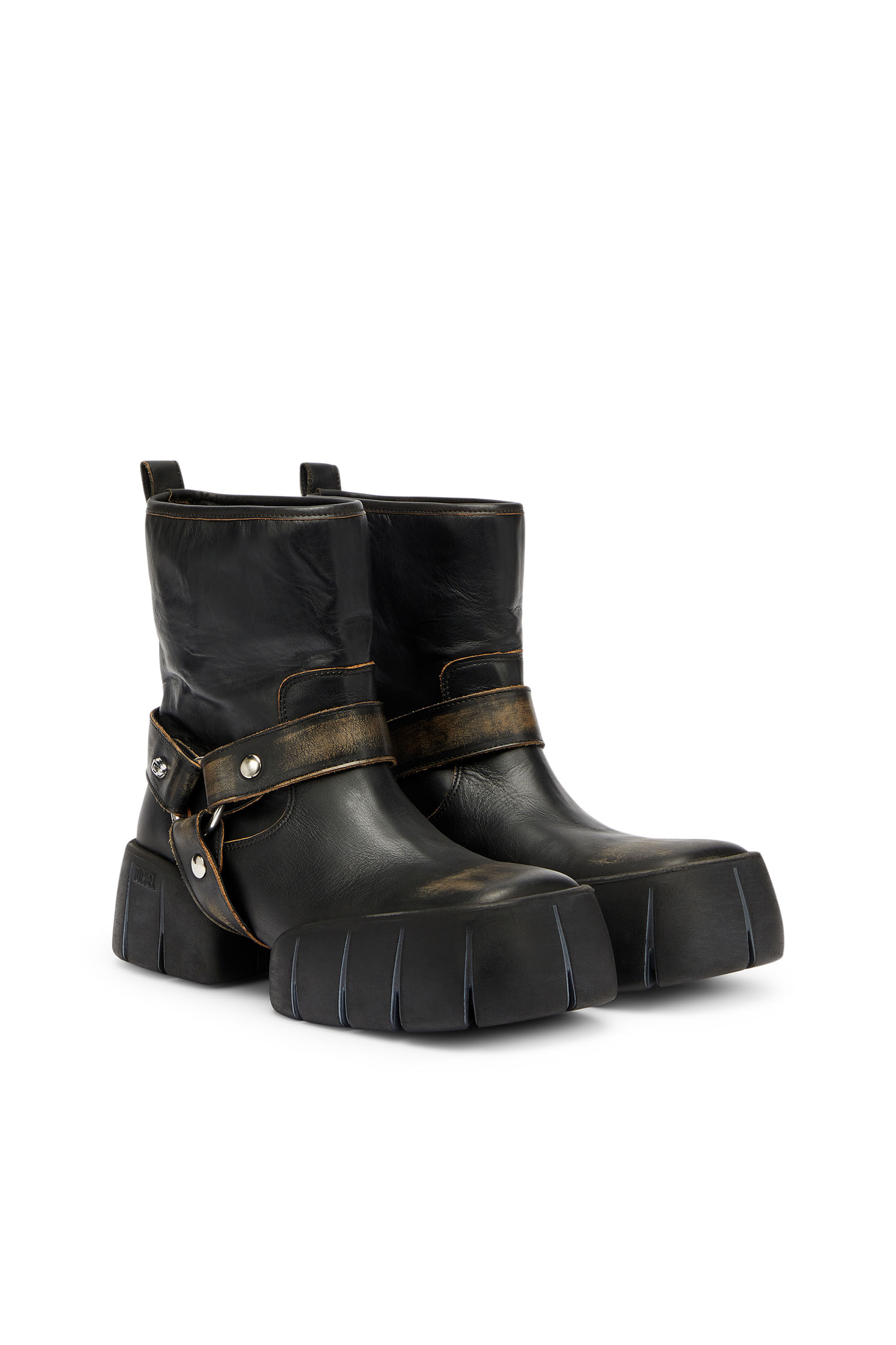 Diesel - D-TEX TU, D-Tex - Bottes biker en cuir effet vieilli Homme in ToBeDefined - 2