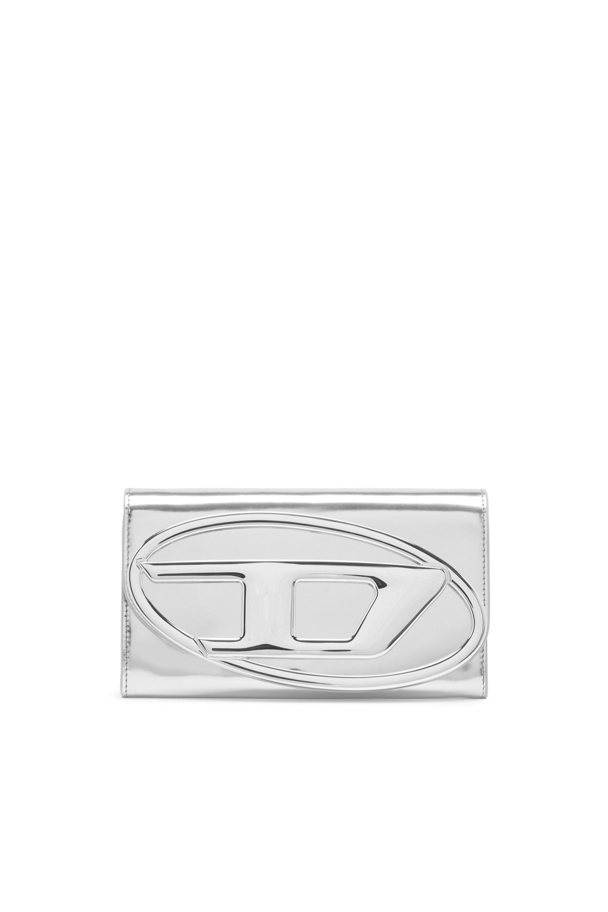 Diesel - LONG WALLET ZIP XXL, Female's Wallet purse in metallic leather in Silver - 1