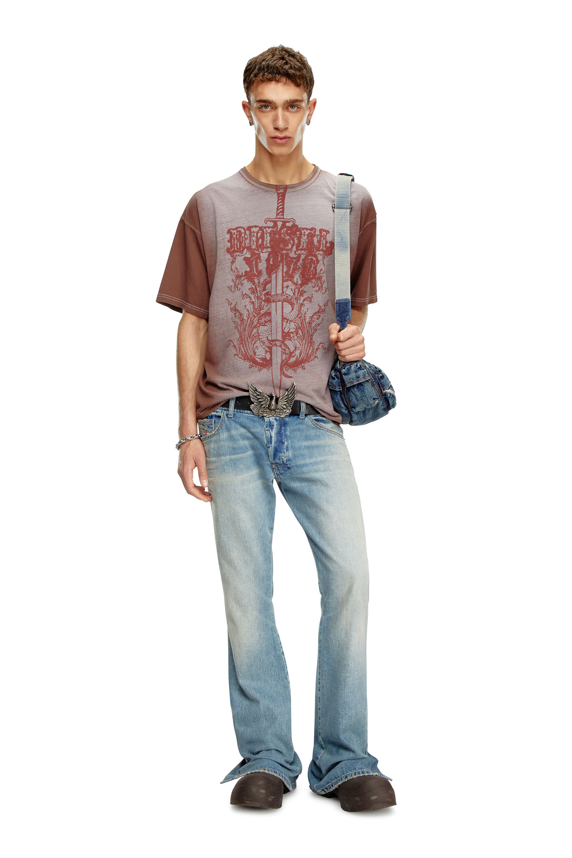 Diesel - Bootcut Jeans D-Backler 0GRDN Homme, Bleu Clair - Image 1