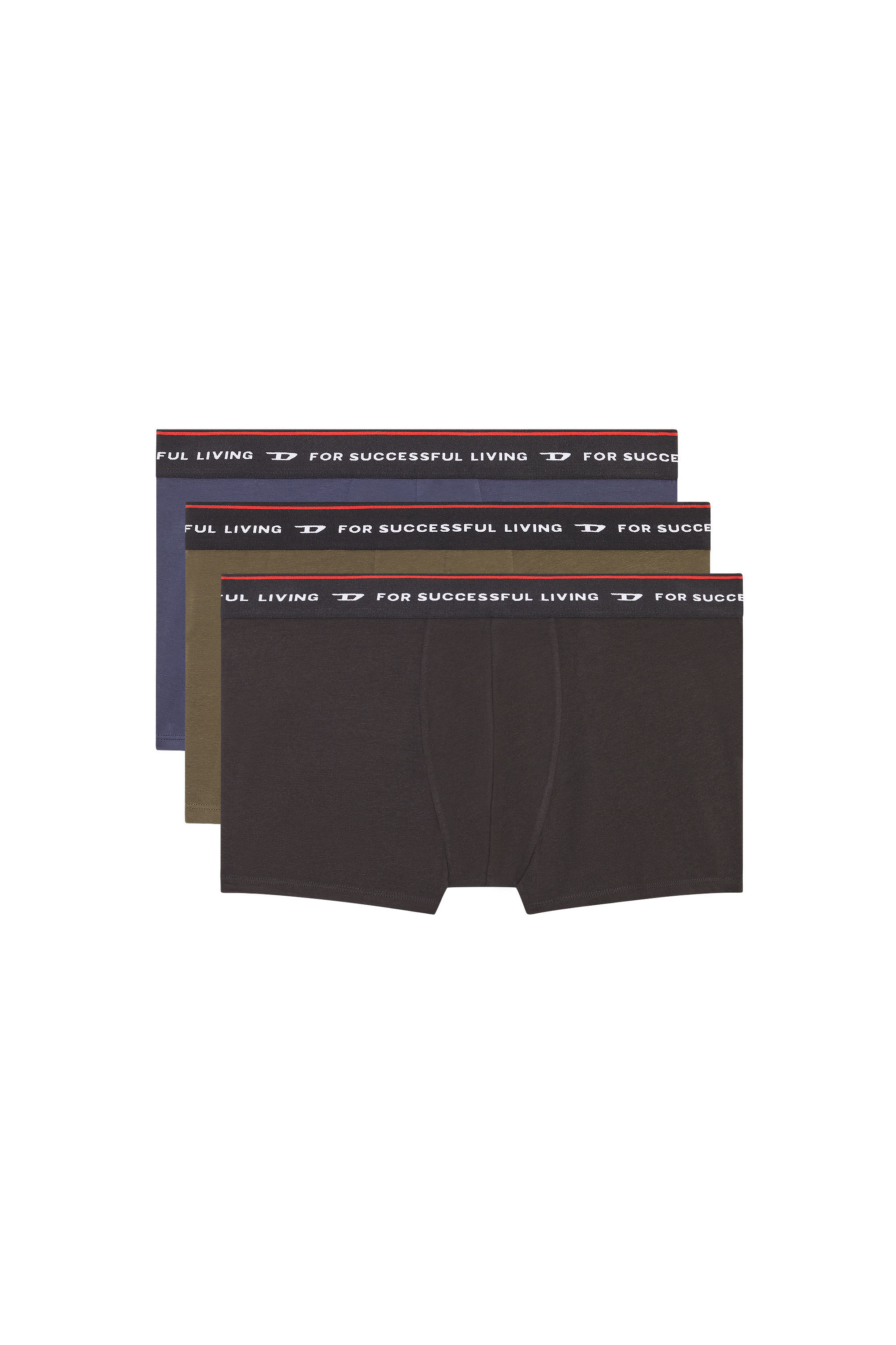 Diesel - UMBX-DAMIENTHREEPACK, Male's Three-pack of boxer briefs with logo waist in Black/Brown - 1