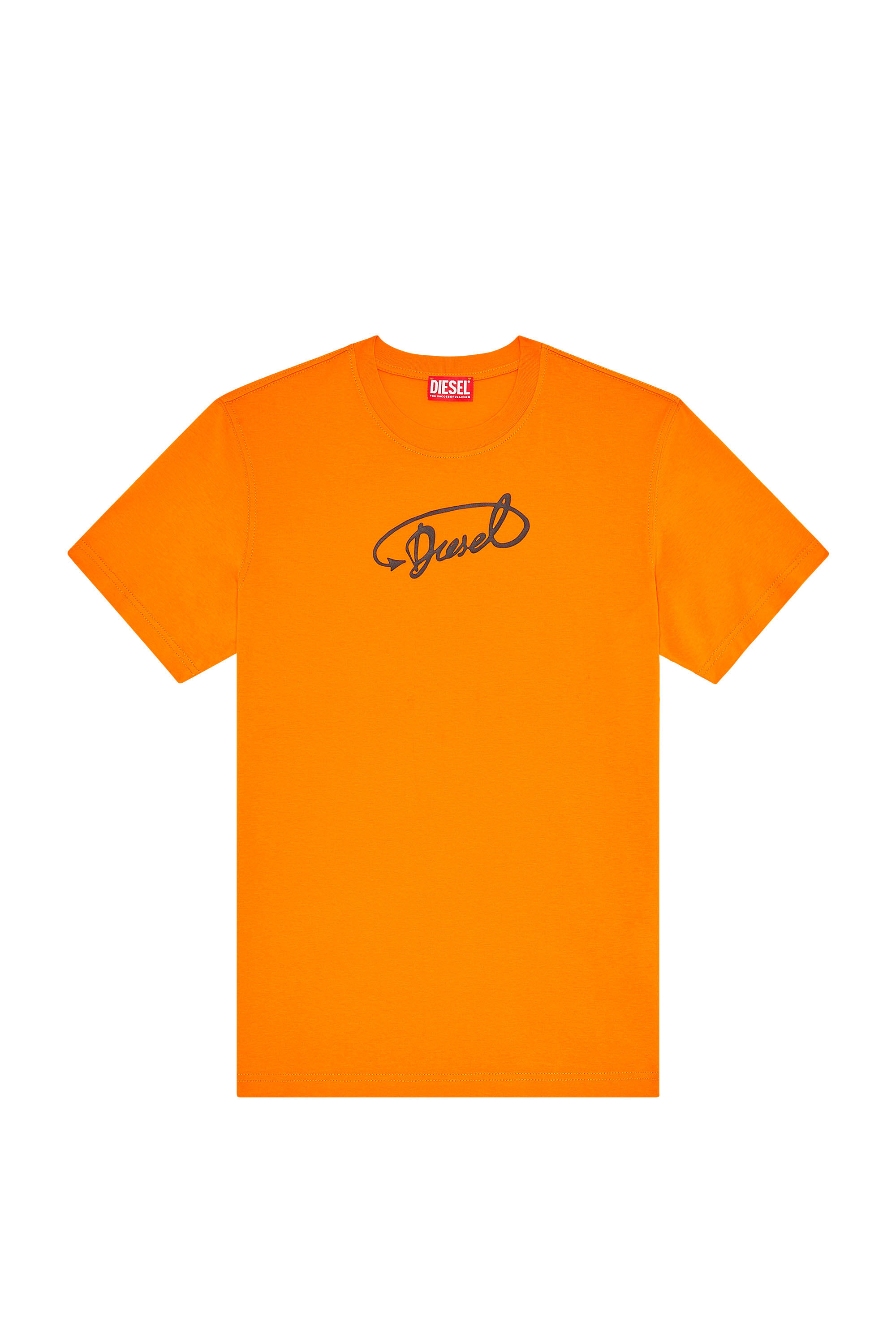 Diesel - T-DIEGOR-L11, Male's T-shirt with Diesel puff print in Orange - 2