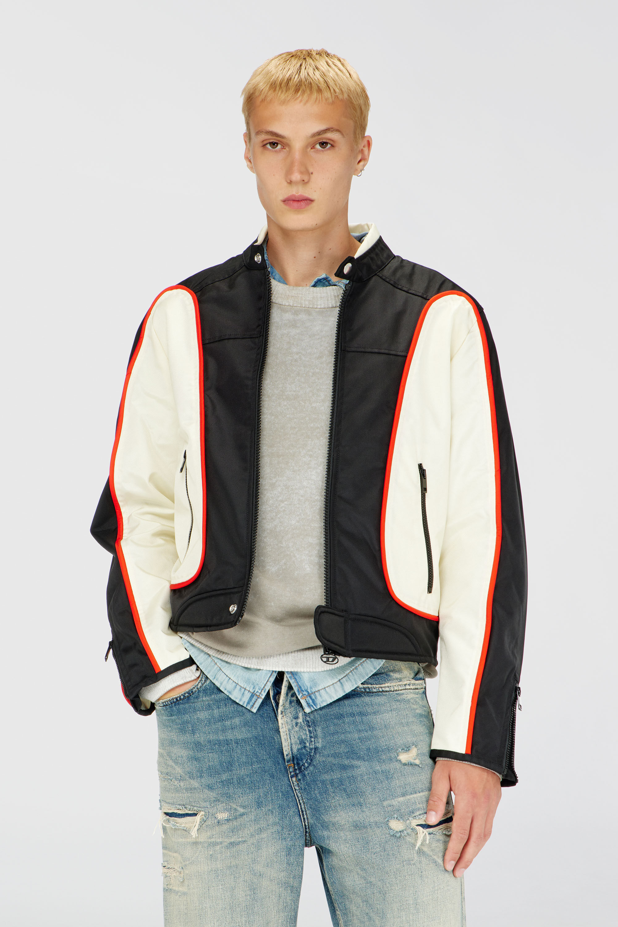 J-BLINK Unisex: 90's Biker jacket in waterproof nylon | Diesel