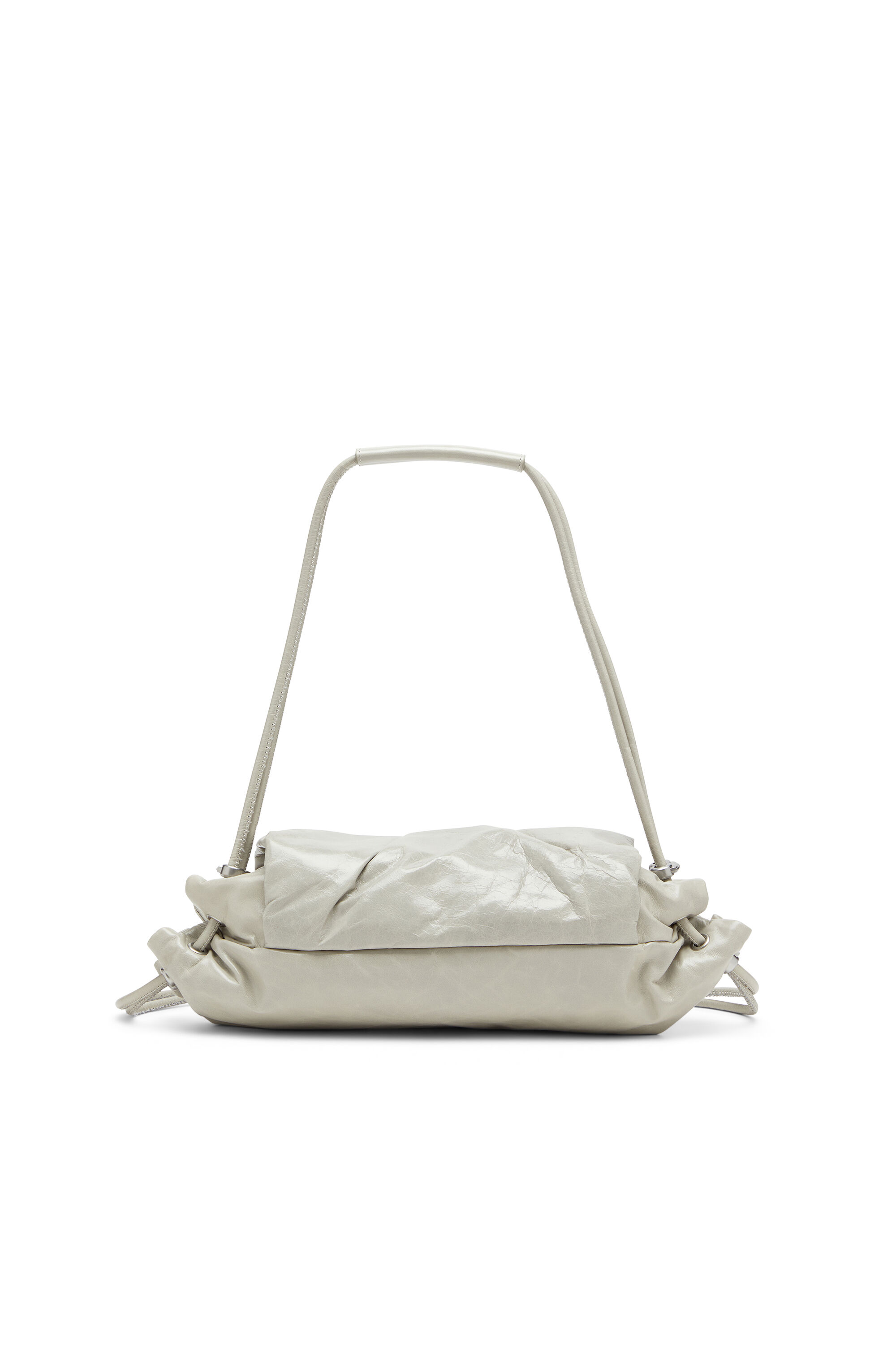 Women's Scrunch-D S-Shoulder bag in scrunched leather | White | Diesel