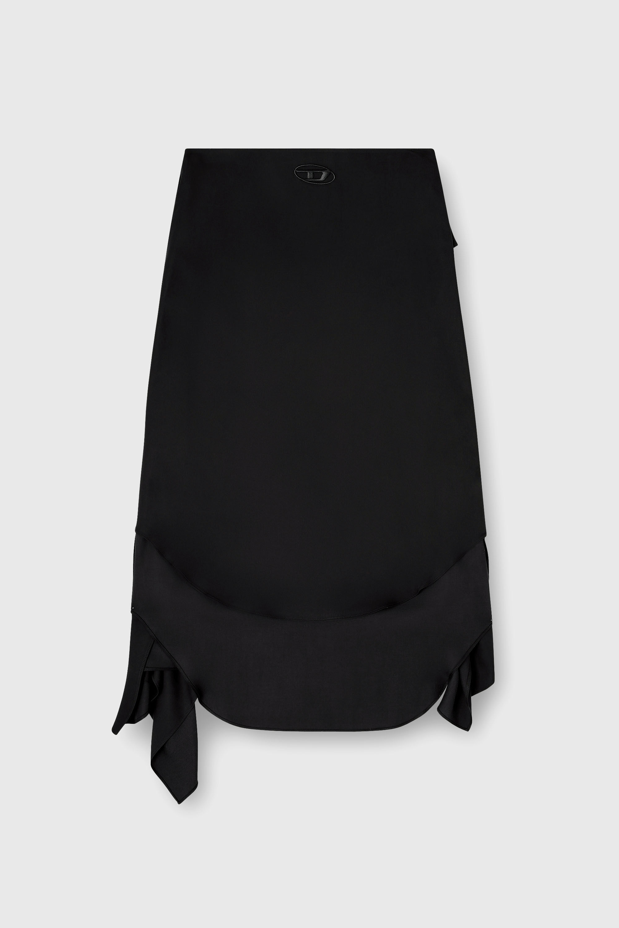 Women's Skirt in fluid cupro with front knot | Black | Diesel
