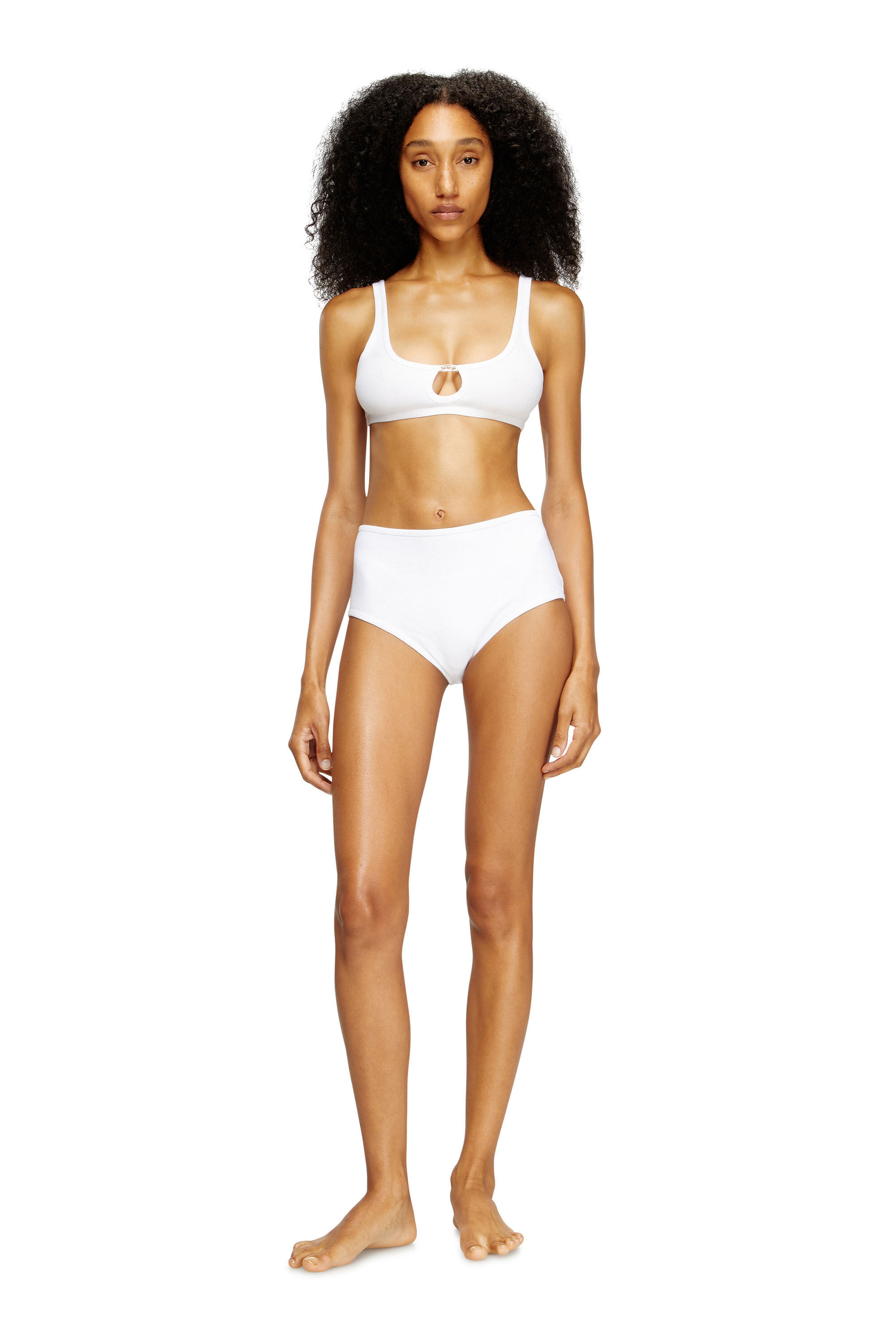 Women's Bralette cotton rib with jewel Oval D | White | Diesel