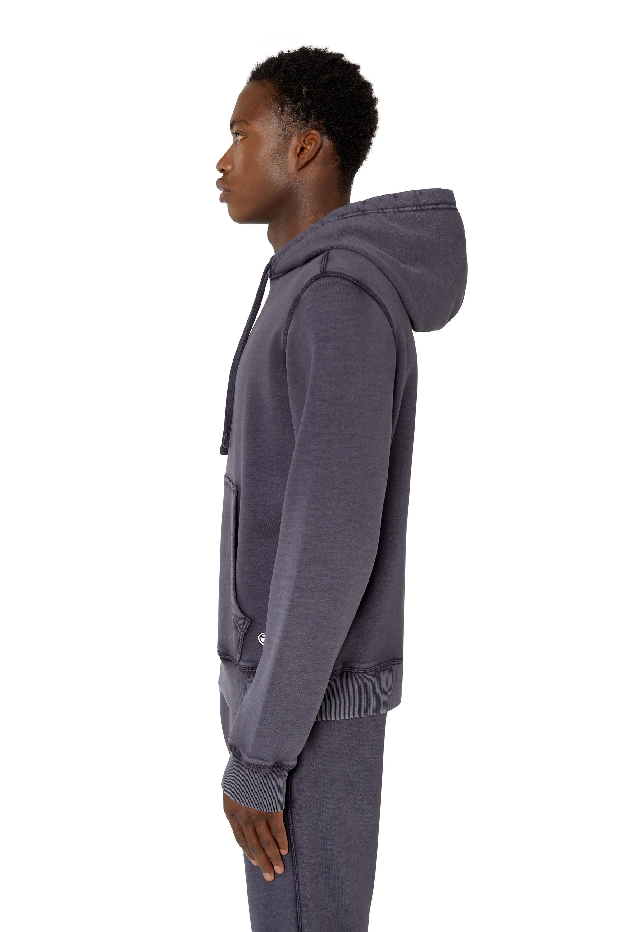 Diesel - S-GINN-HOOD-DOV-PE, Man's Treated hoodie in Blue - 6