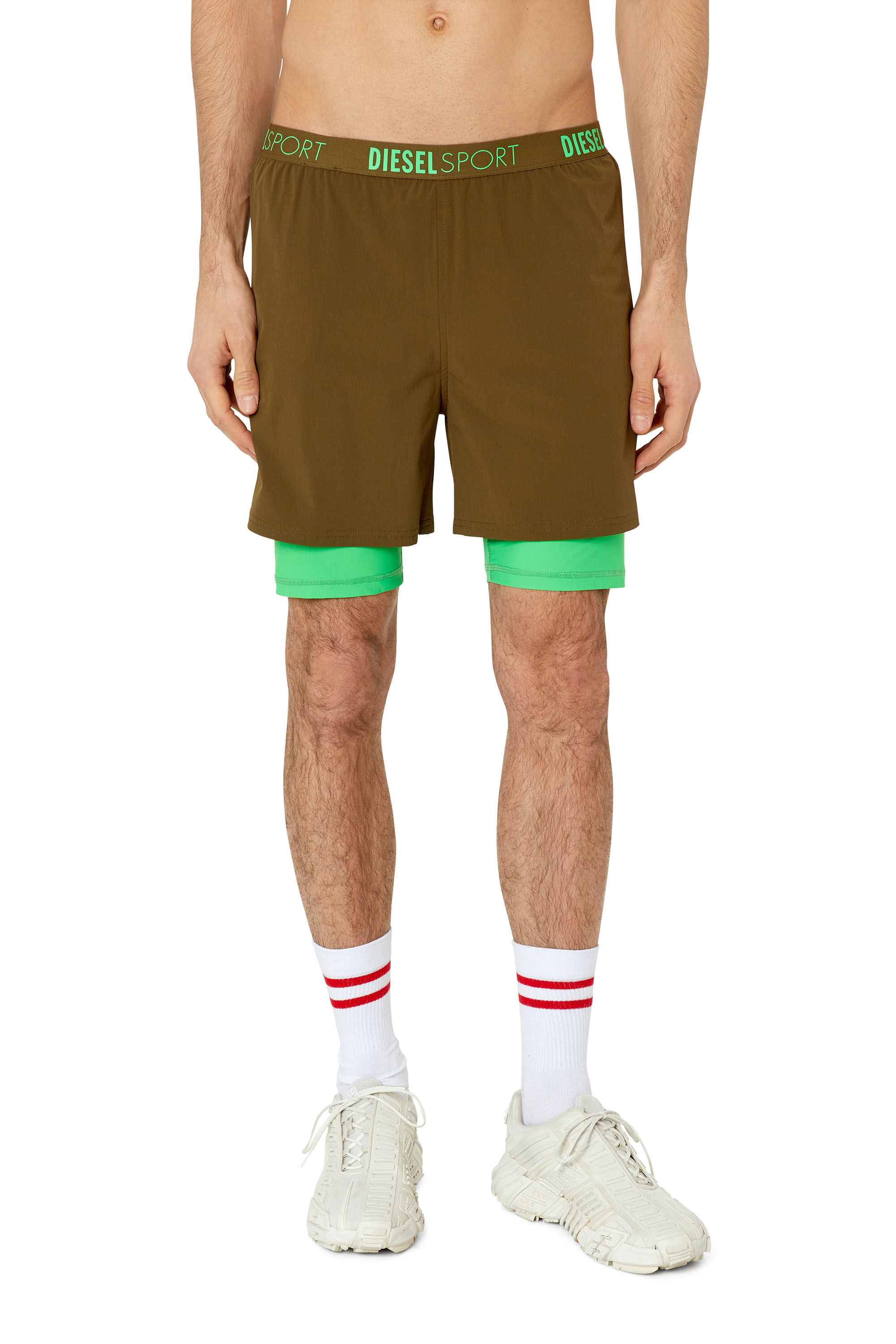 Diesel - AMWB-ADDIE-WT37, Short 2 en 1 avec logo à la taille Homme in Marron - 3