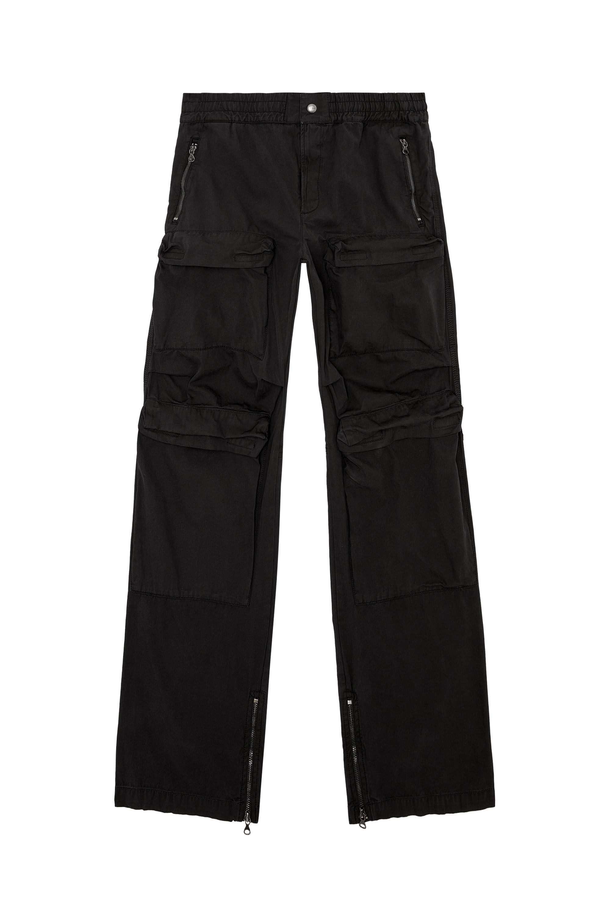Diesel - P-DANZEL, Man's Cargo pants in garment-dyed twill in Black - 2