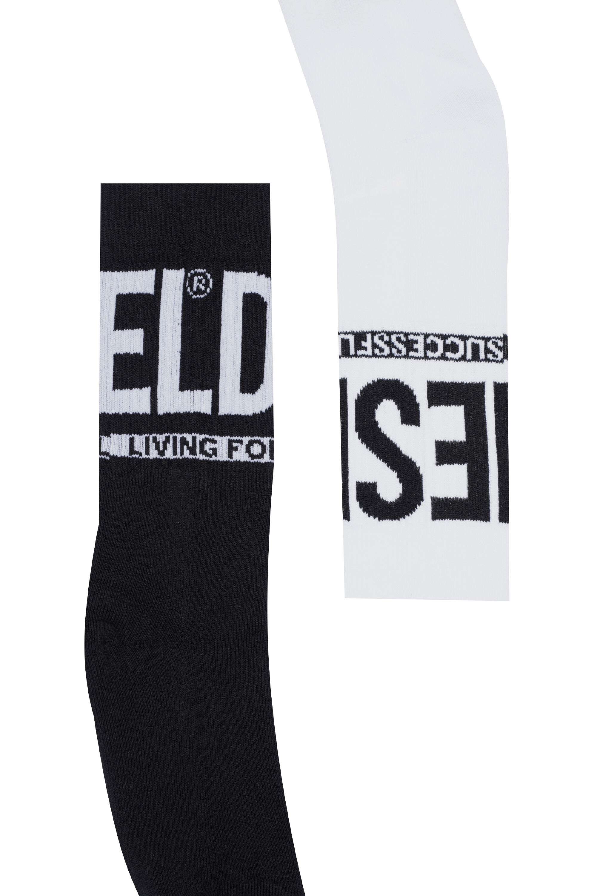 Diesel - SKM-ZRAYBIPACK, Lot de deux paires de chaussettes avec logo Homme in Noir - 2