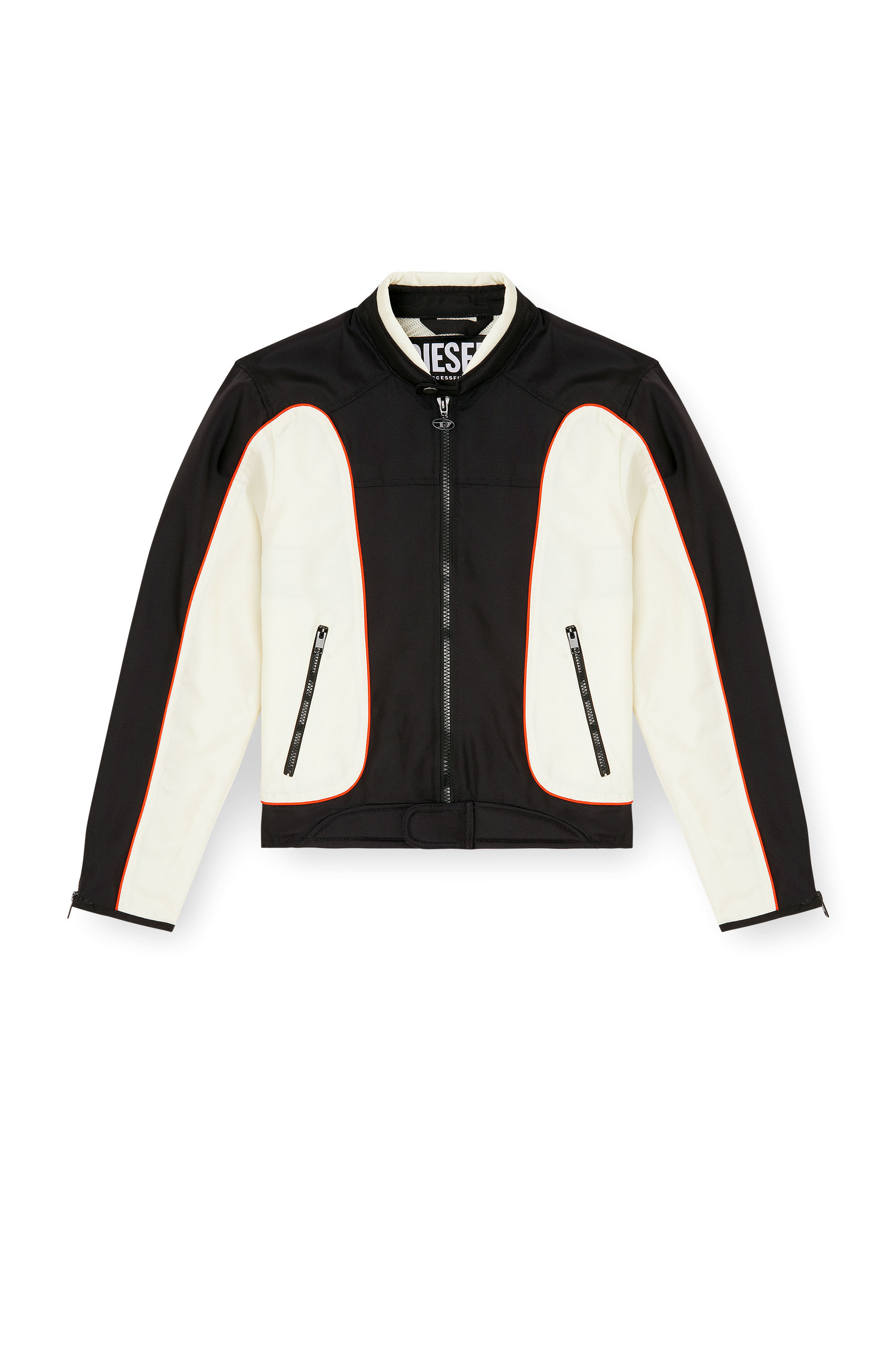 Men's Colour-block biker jacket with piping | Multicolor | Diesel US