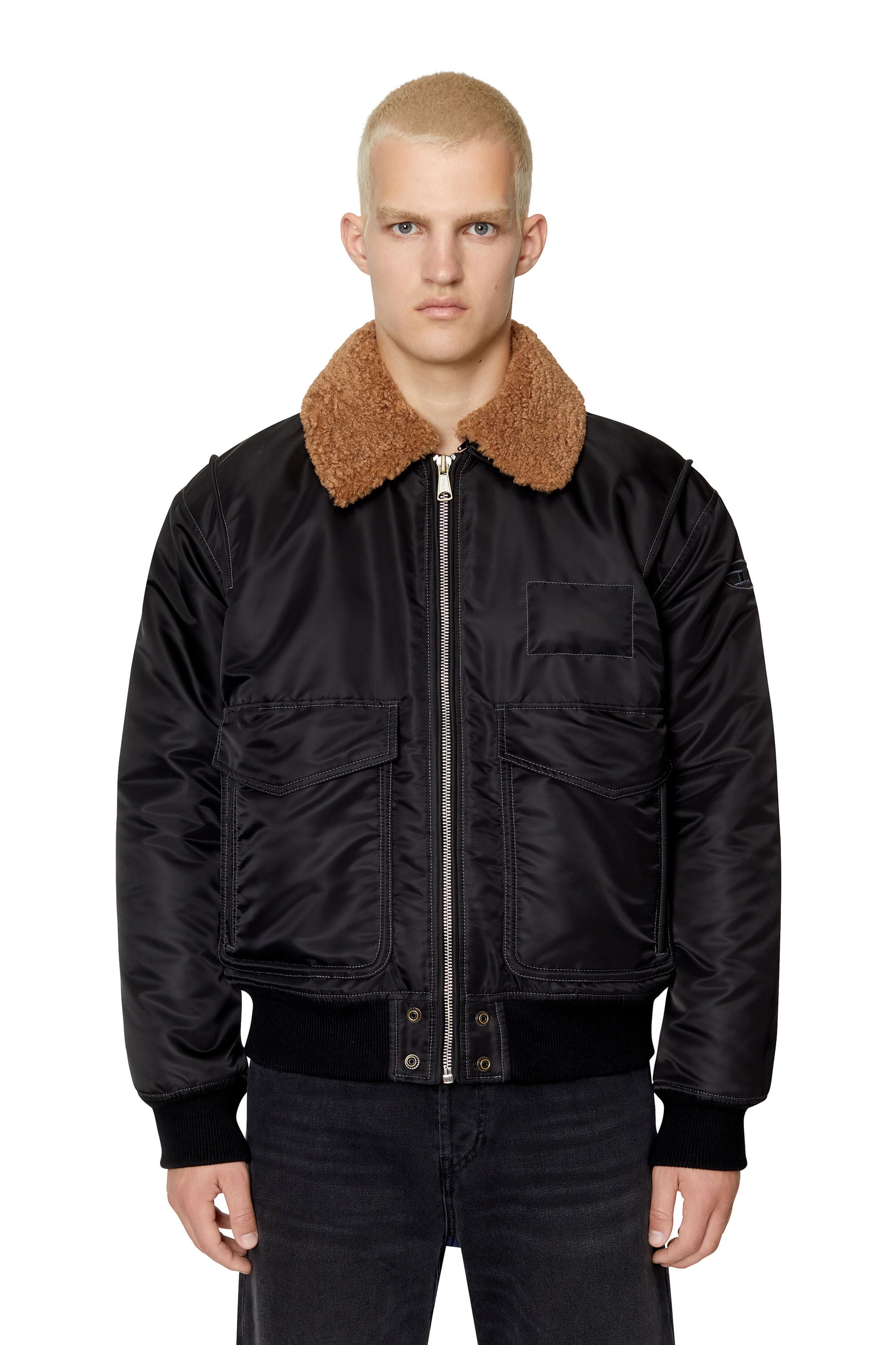 W-CARLO-NW Man: Padded bomber jacket with fuzzy collar | Diesel