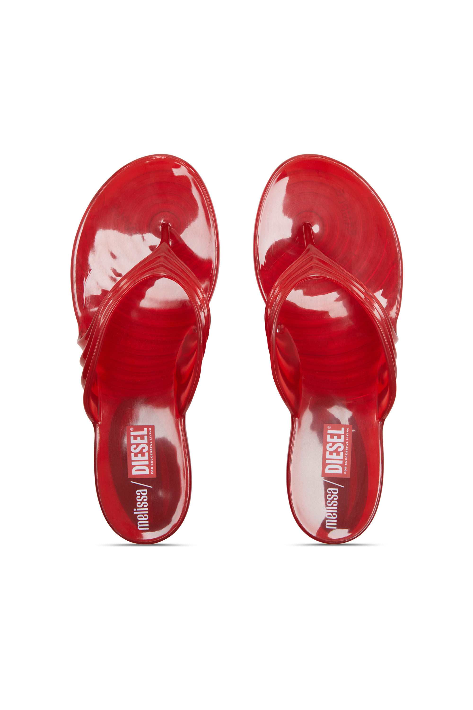 Women's Sculptural flip-flops in Melflex® | Red | Diesel {{Country}}