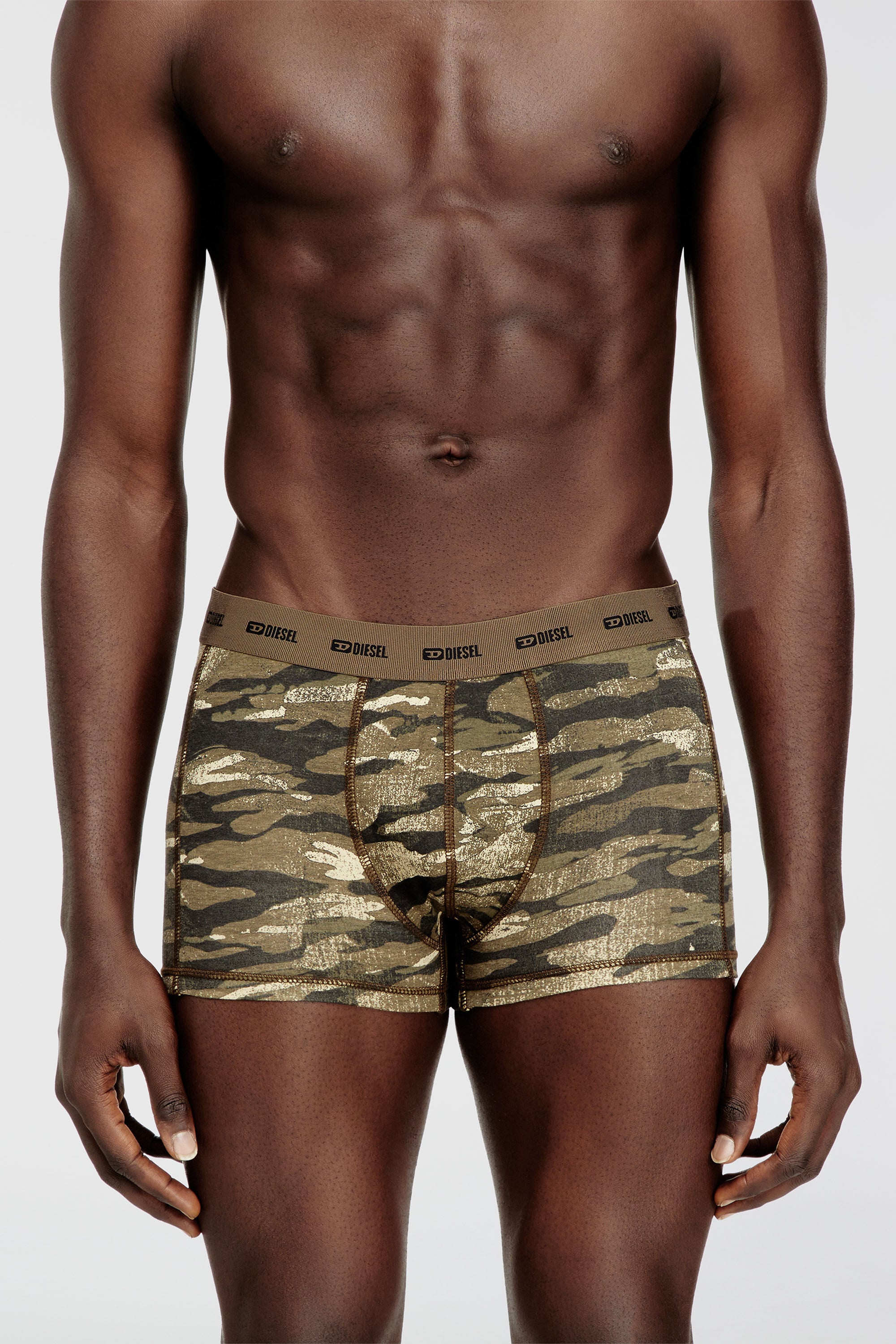 Diesel - DAMIEN-UTLT-3PACK, Man's Three-pack of boxer briefs plain and camo in Military Green - 1