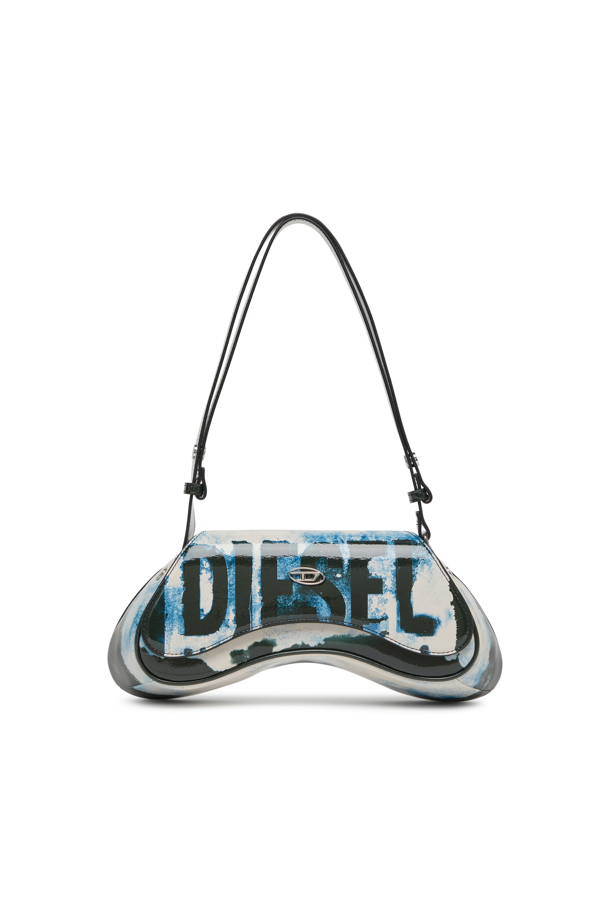 Women's Play-Shoulder bag in printed glossy PU | Multicolor