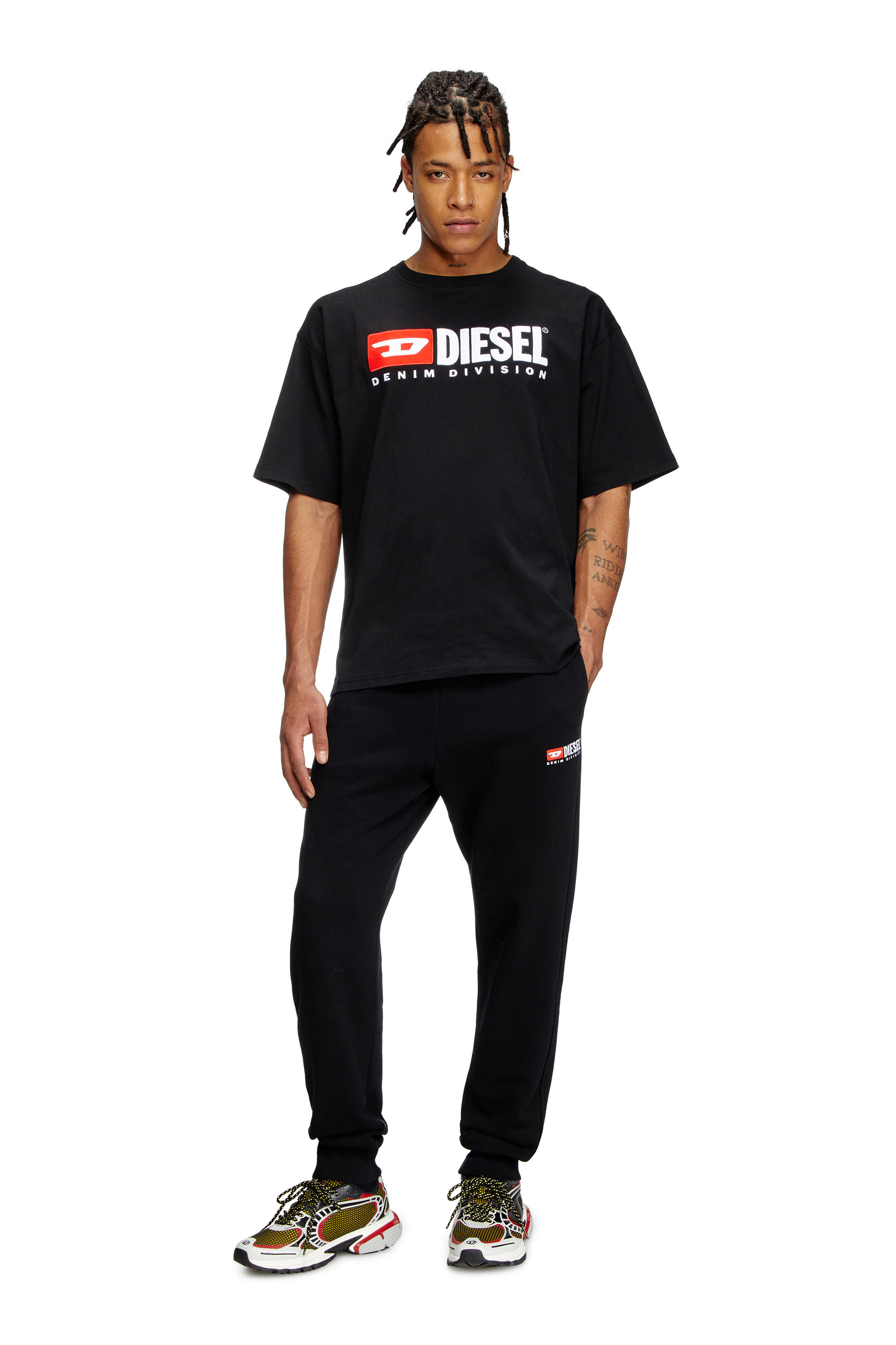 Diesel - P-TARY-DIV, Man's Sweatpants with logo embroidery in Black - 1