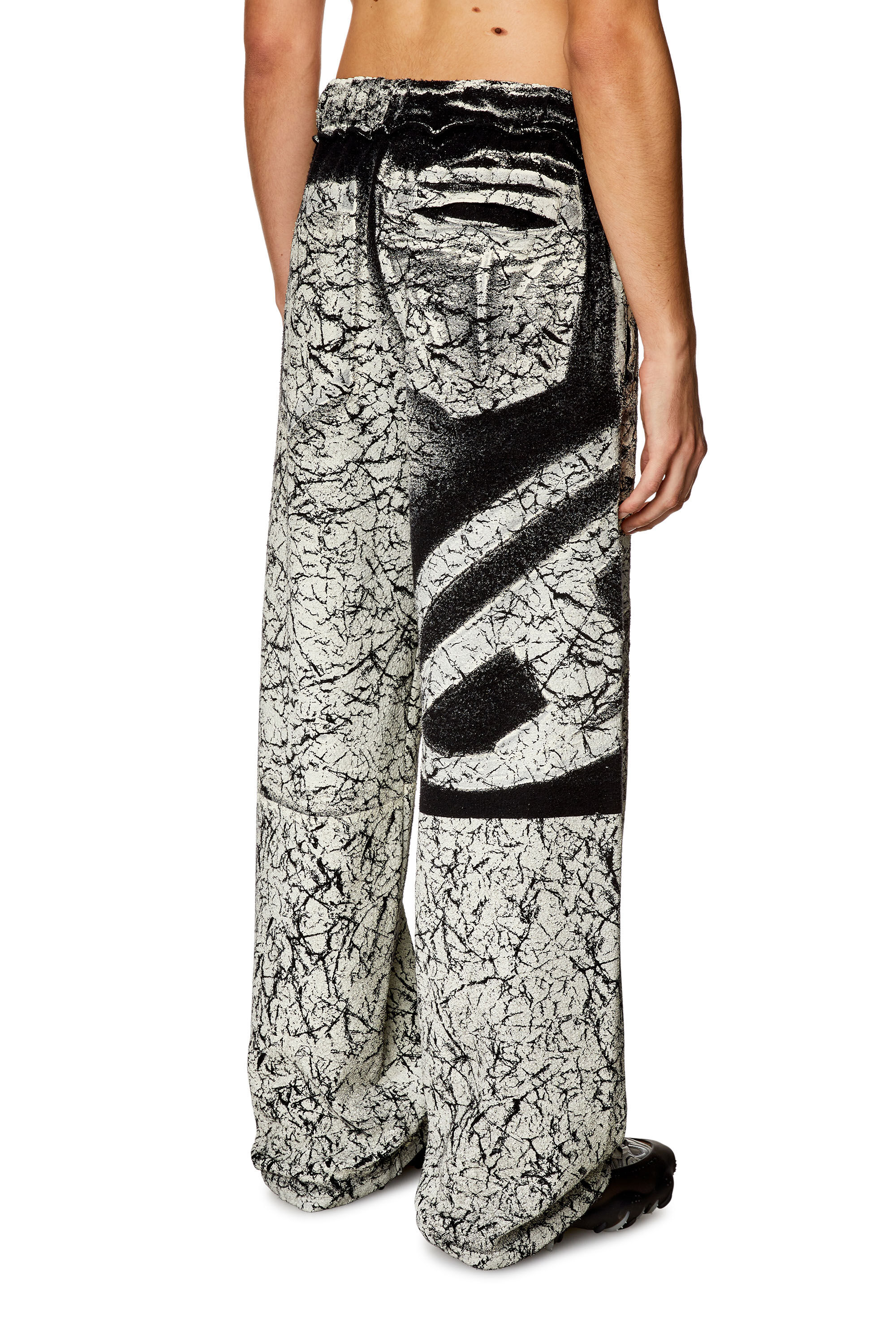 Diesel - P-MARKOVAL, Male's Track pants with cracked coating in Black/White - 5