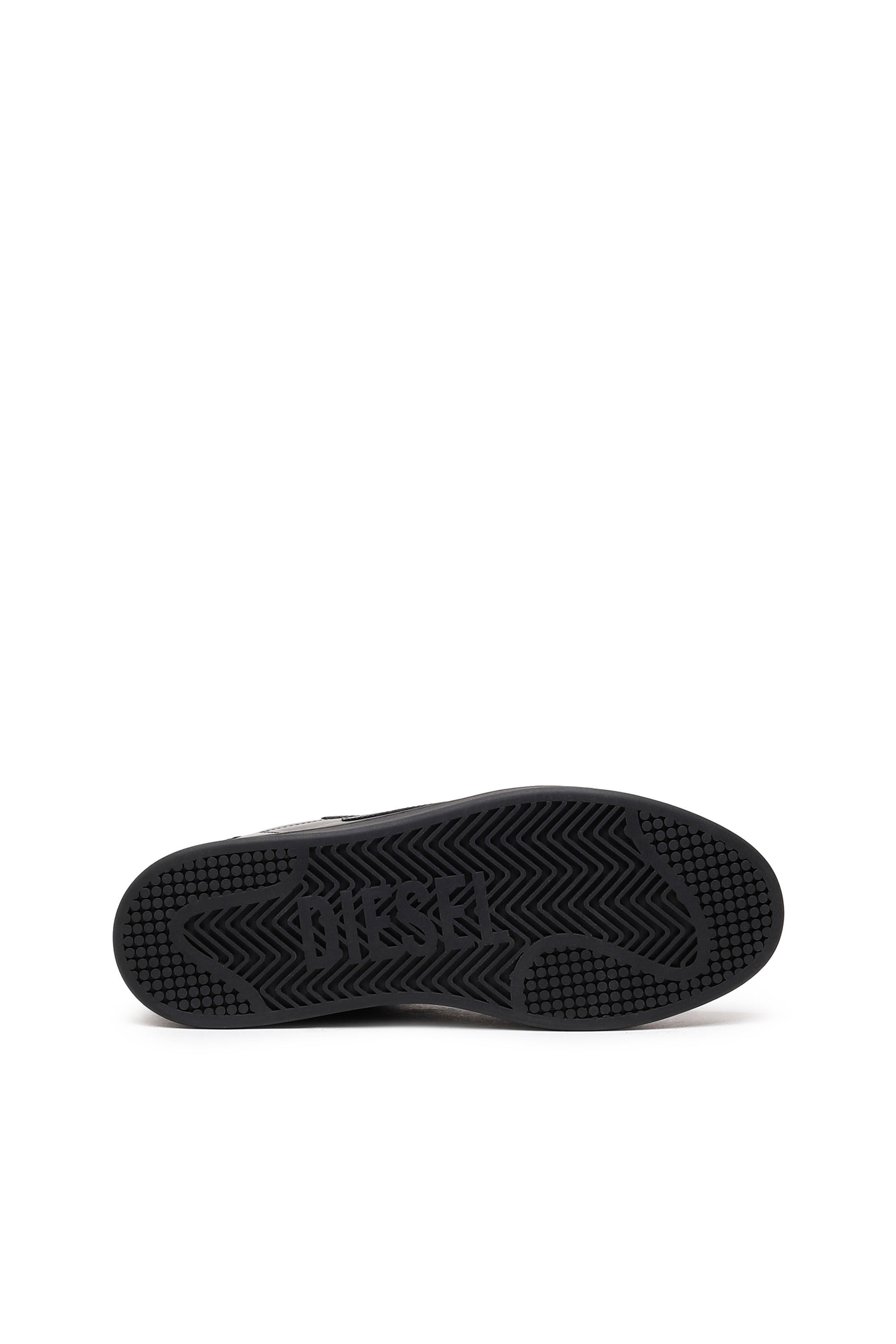 Diesel - S-ATHENE LOW, Man's S-Athene Low-Low-top leather sneakers with D patch in Black - 4