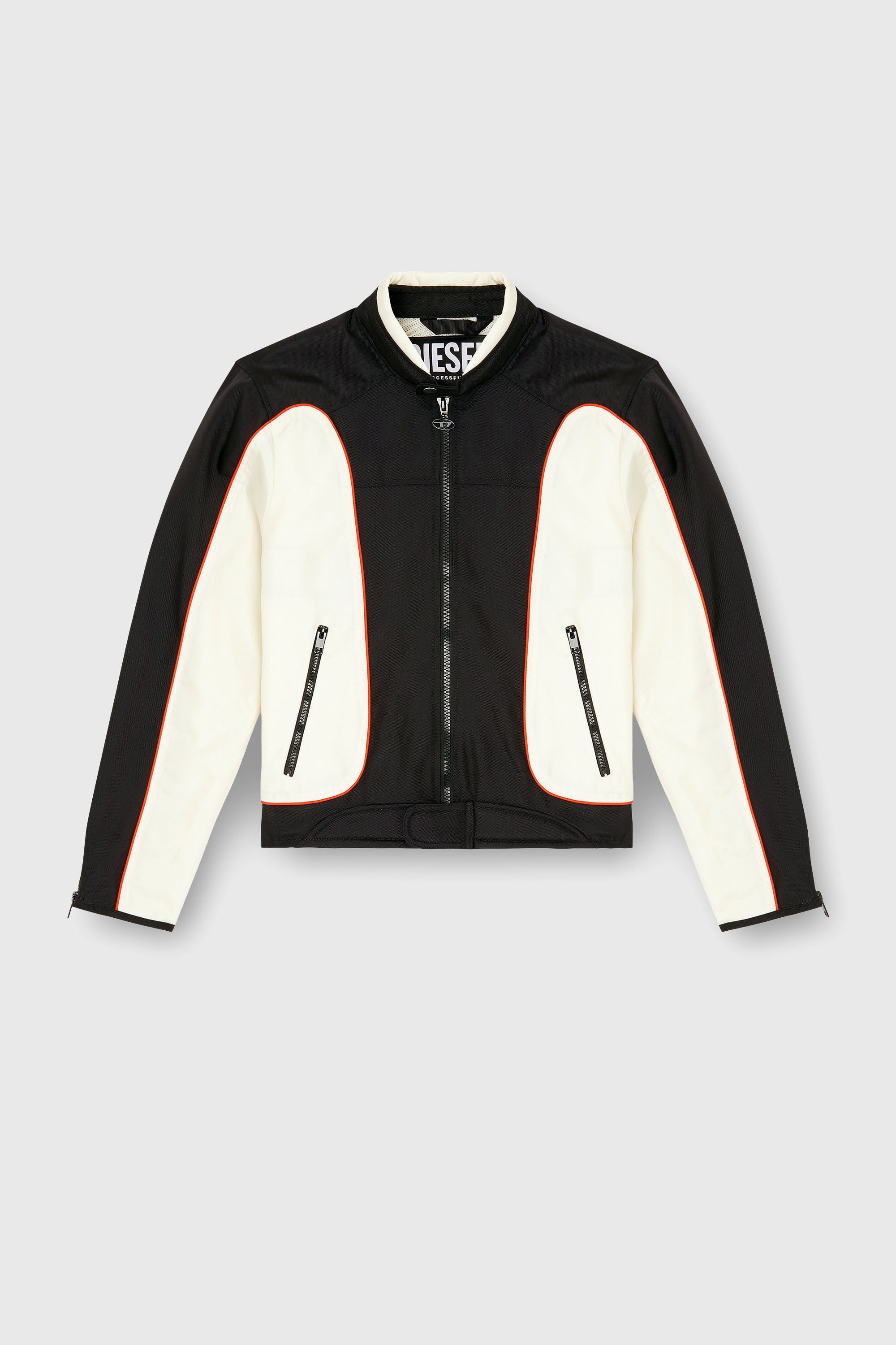 Men's Colour-block biker jacket with piping | Multicolor | Diesel US