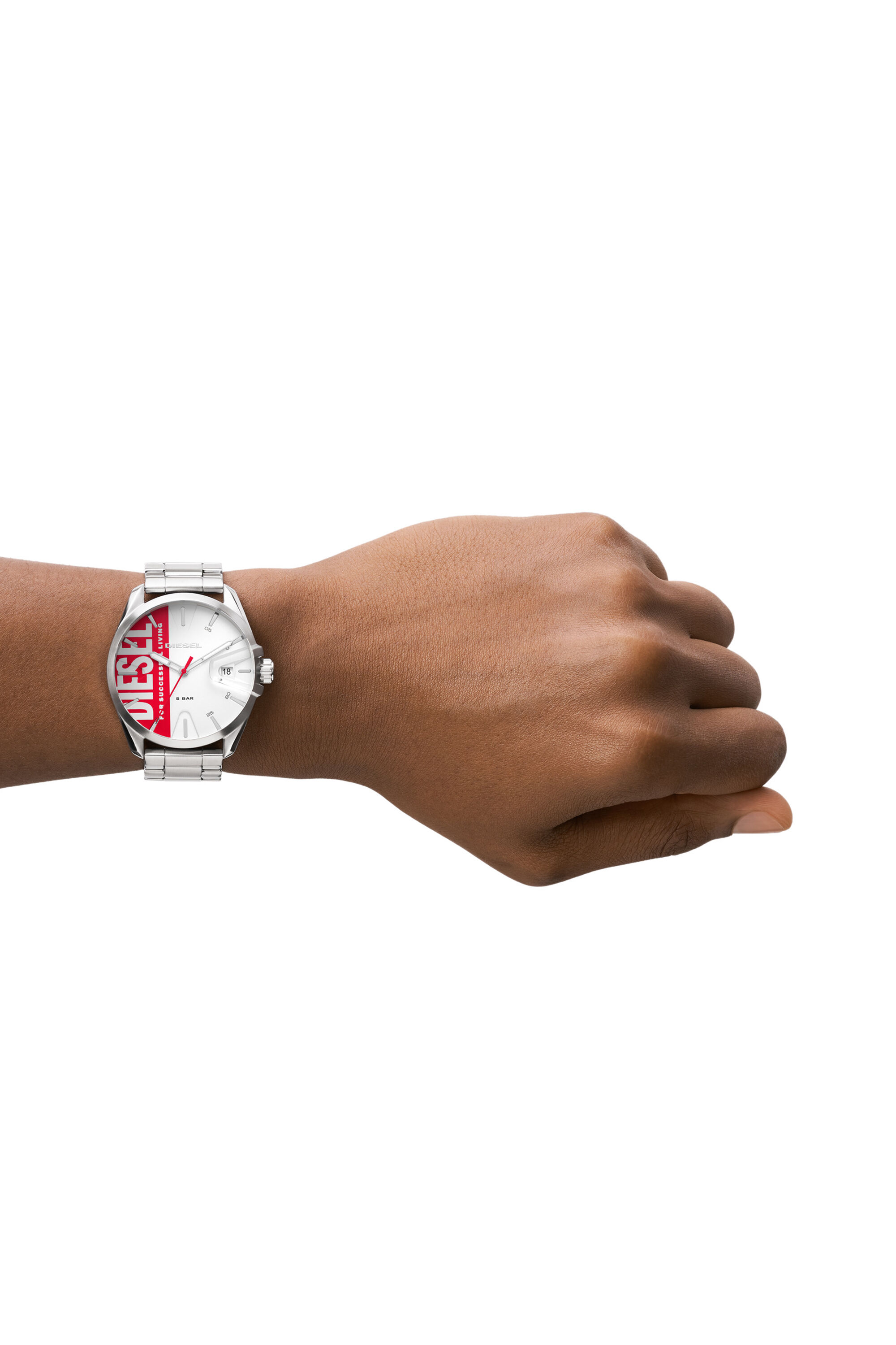 Diesel - DZ1992, Montre MS9 avec mouvement date à trois aiguilles en acier inoxydable Mixte in Gris argenté - 4