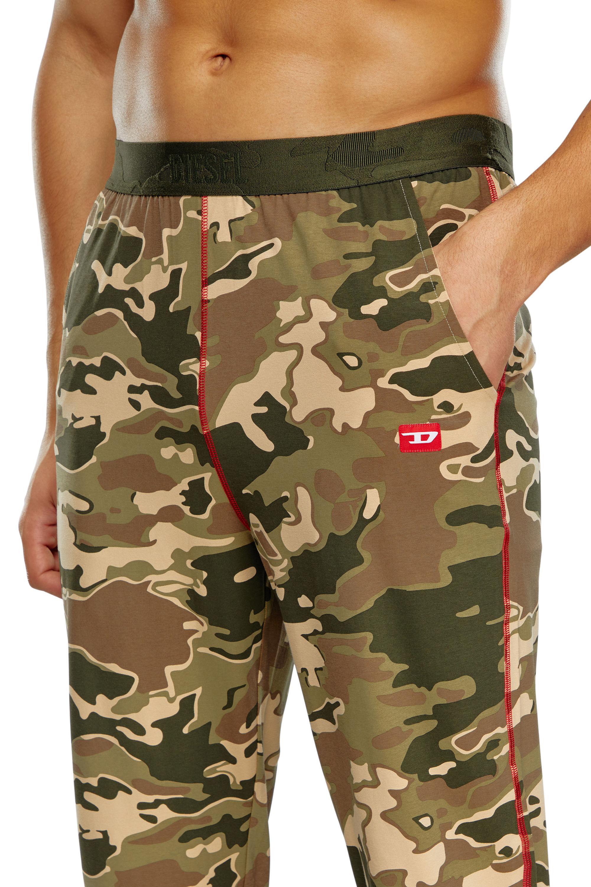 Diesel - UMSET-WILLIAM, Male's Cotton pyjamas with camouflage print in Black/Green - 2