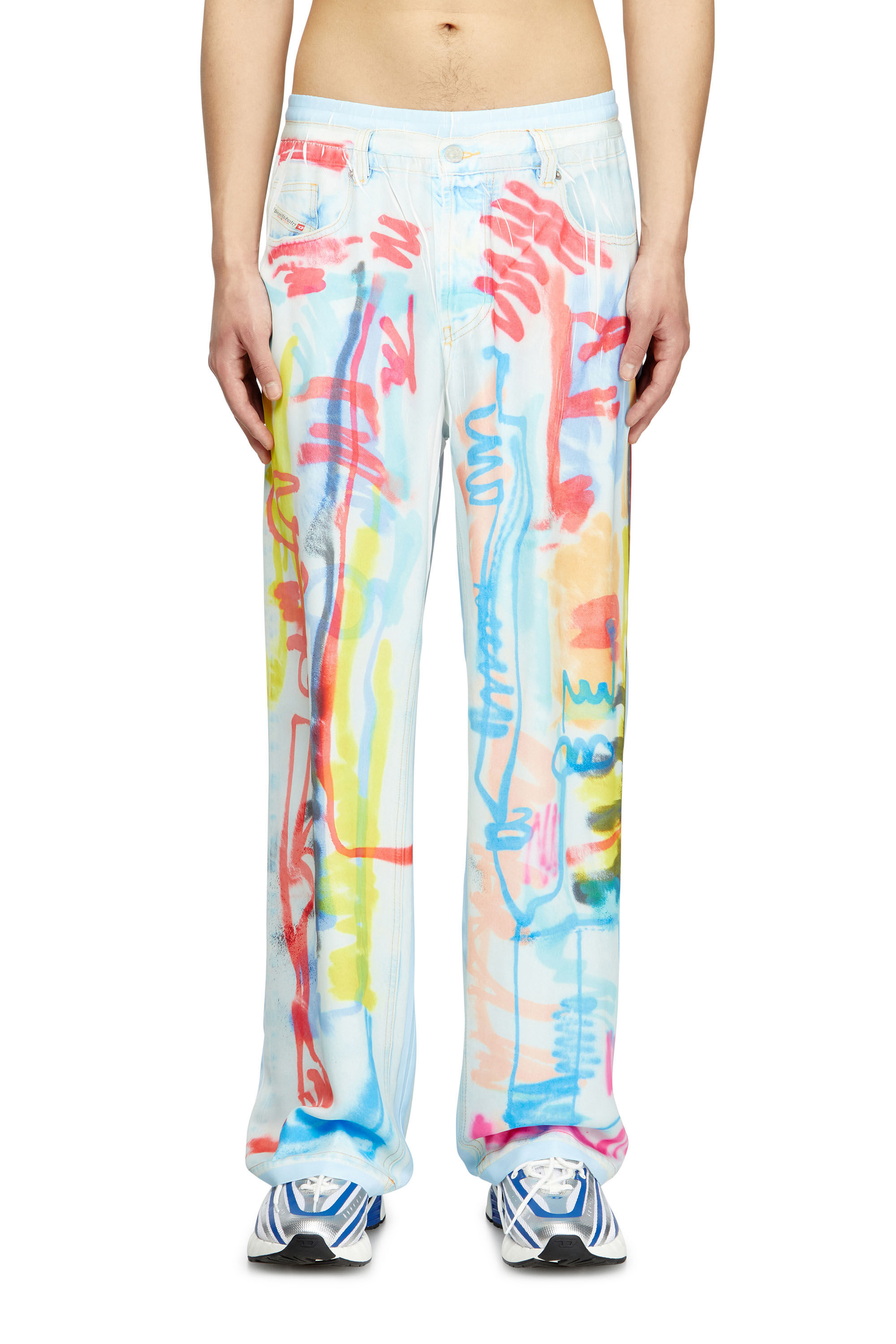 Diesel - P-AFTER-GRAFFITI-AFR, Pantalon avec fit relaxed et imprimé graffiti Mixte in Polychrome - 3
