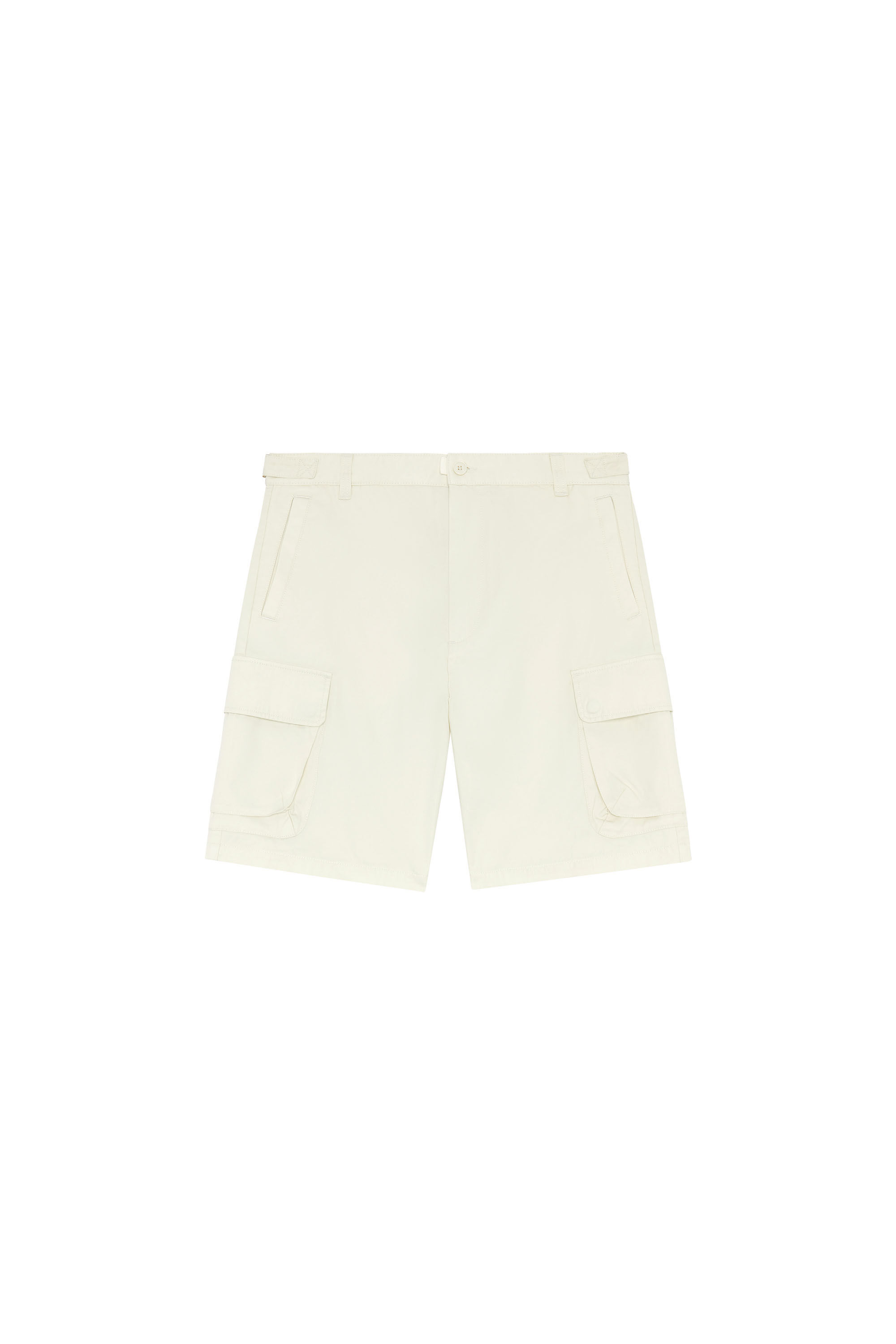 Men's Twill cargo shorts in organic cotton | White | Diesel US